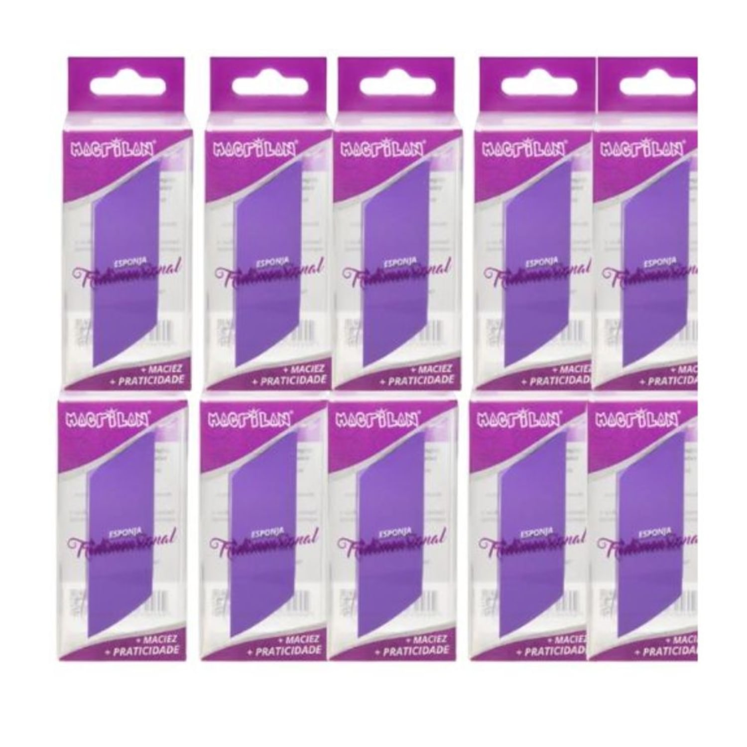 Combo 10 Unidades Esponja Tridimensional Para Maquiagem - Macrilan - EJ1-36