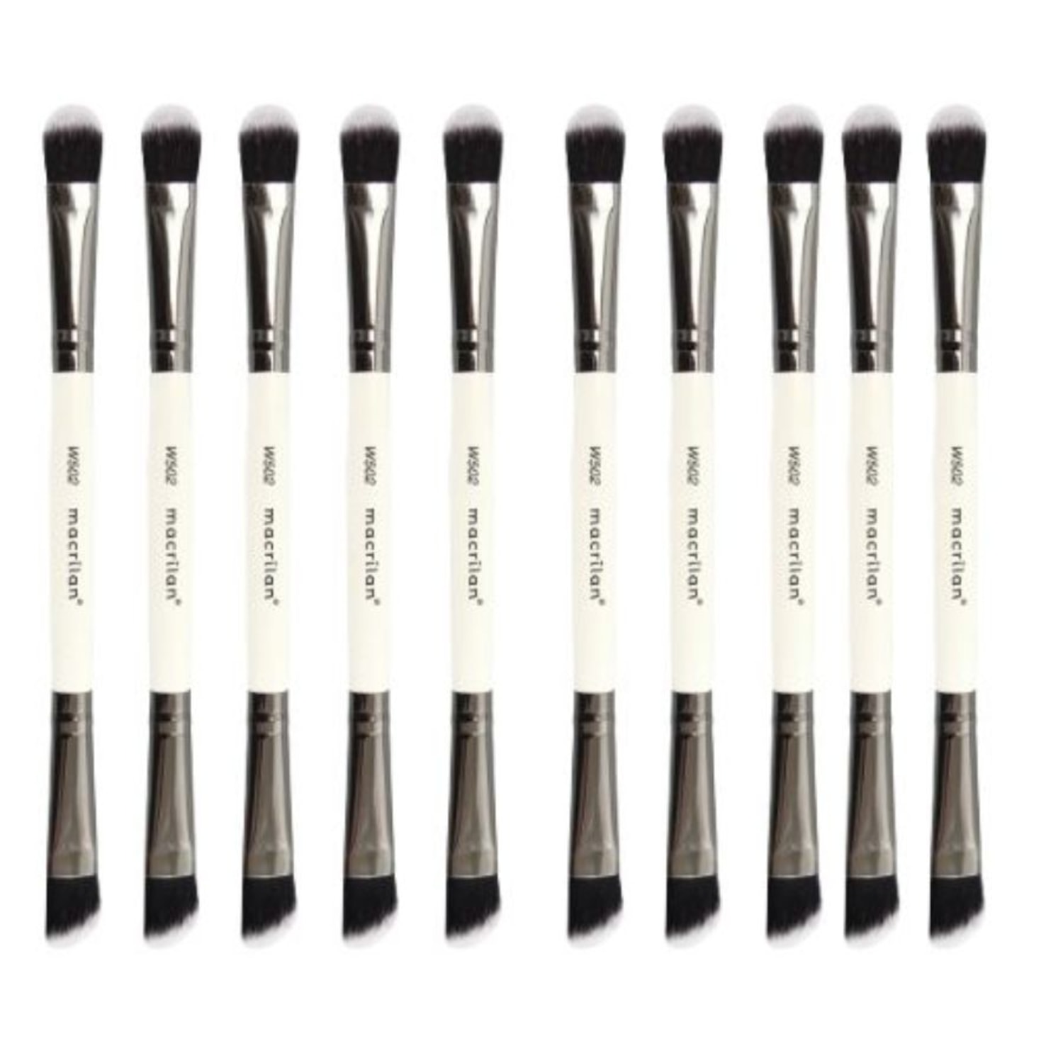 Combo 10 Unidades Pincel Duplo Para Sombra Linha W - Macrilan - W502