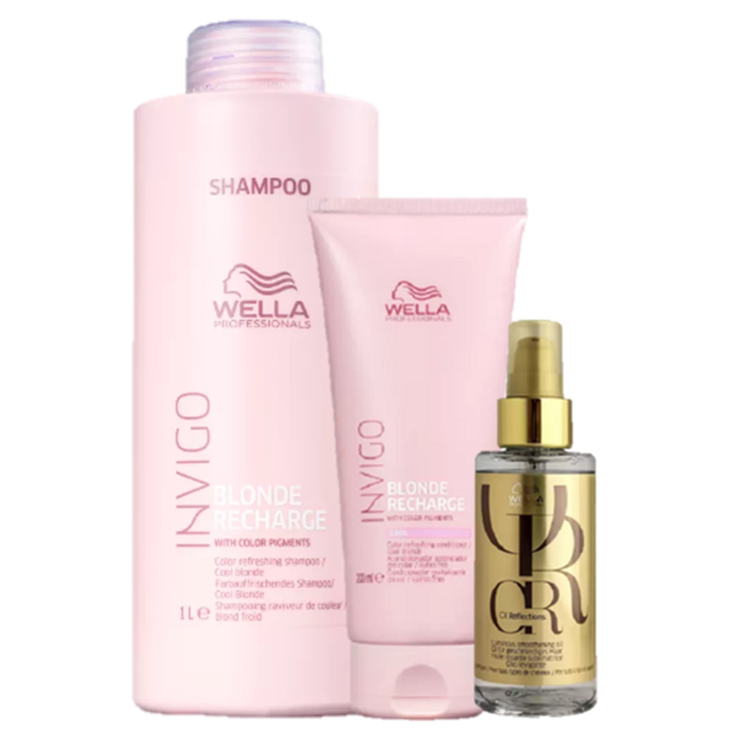 Kit Wella Professionals Invigo Blonde Recharge & Oil Reflections Super Trio (3 Produtos)