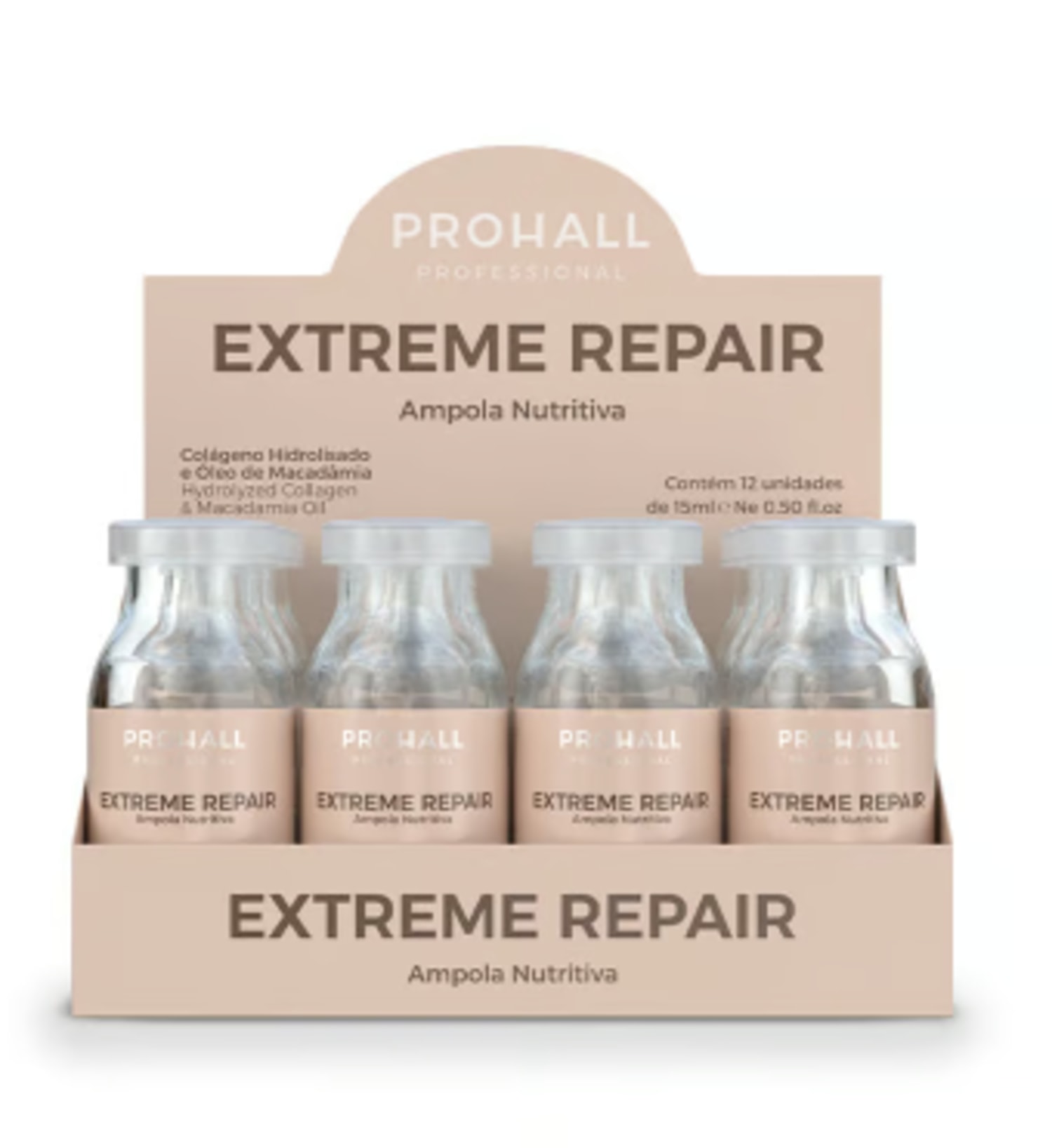 Kit Prohall Cosmetic Extreme Repair - Ampola Capilar (12 Unidades)