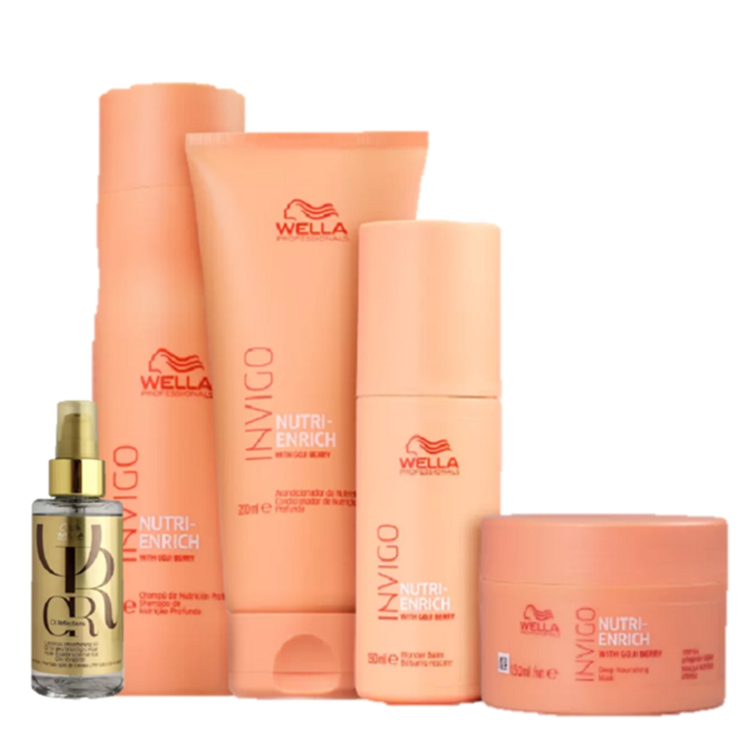 Kit Wella Professionals Invigo Nutri-Enrich & Oil Reflections Super (5 Produtos)