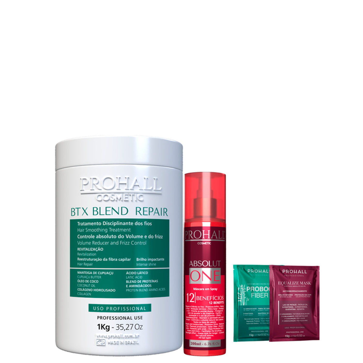 Kit Btx Blend Sem Formol 1kg e Finalizador 12 em 1 Prohall