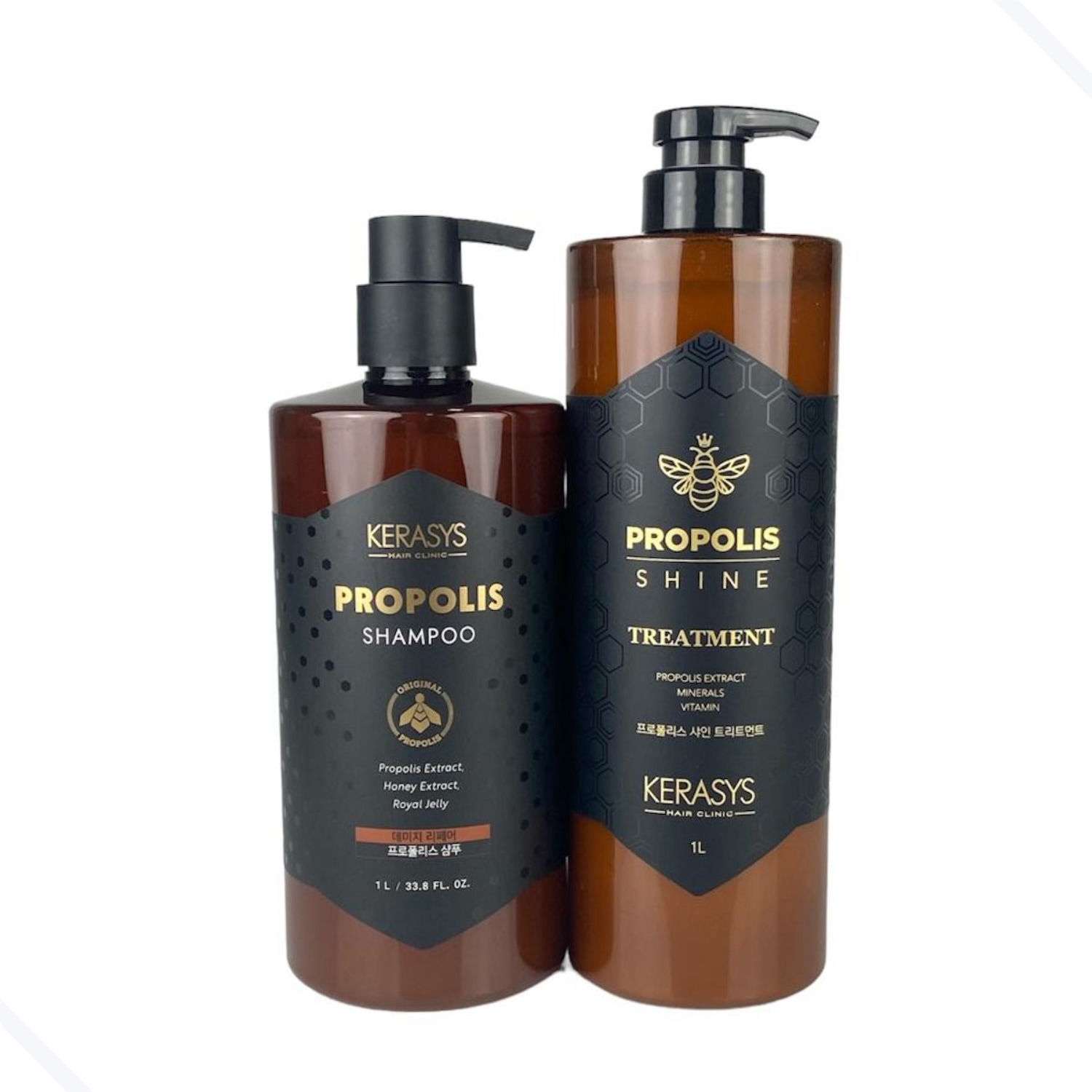 Kit Duo Kerasys Própolis (Shampoo 1l + Tratamento de Brilho 1l)