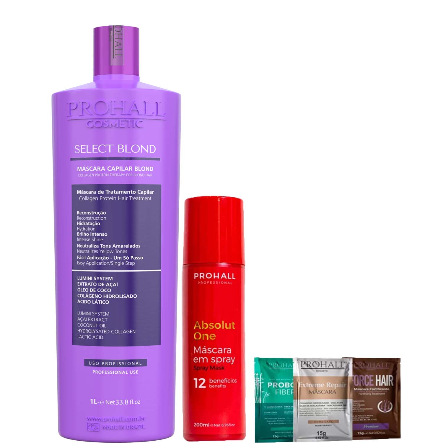 Progressiva Matizadora e Spray Hidratação Profunda Prohall