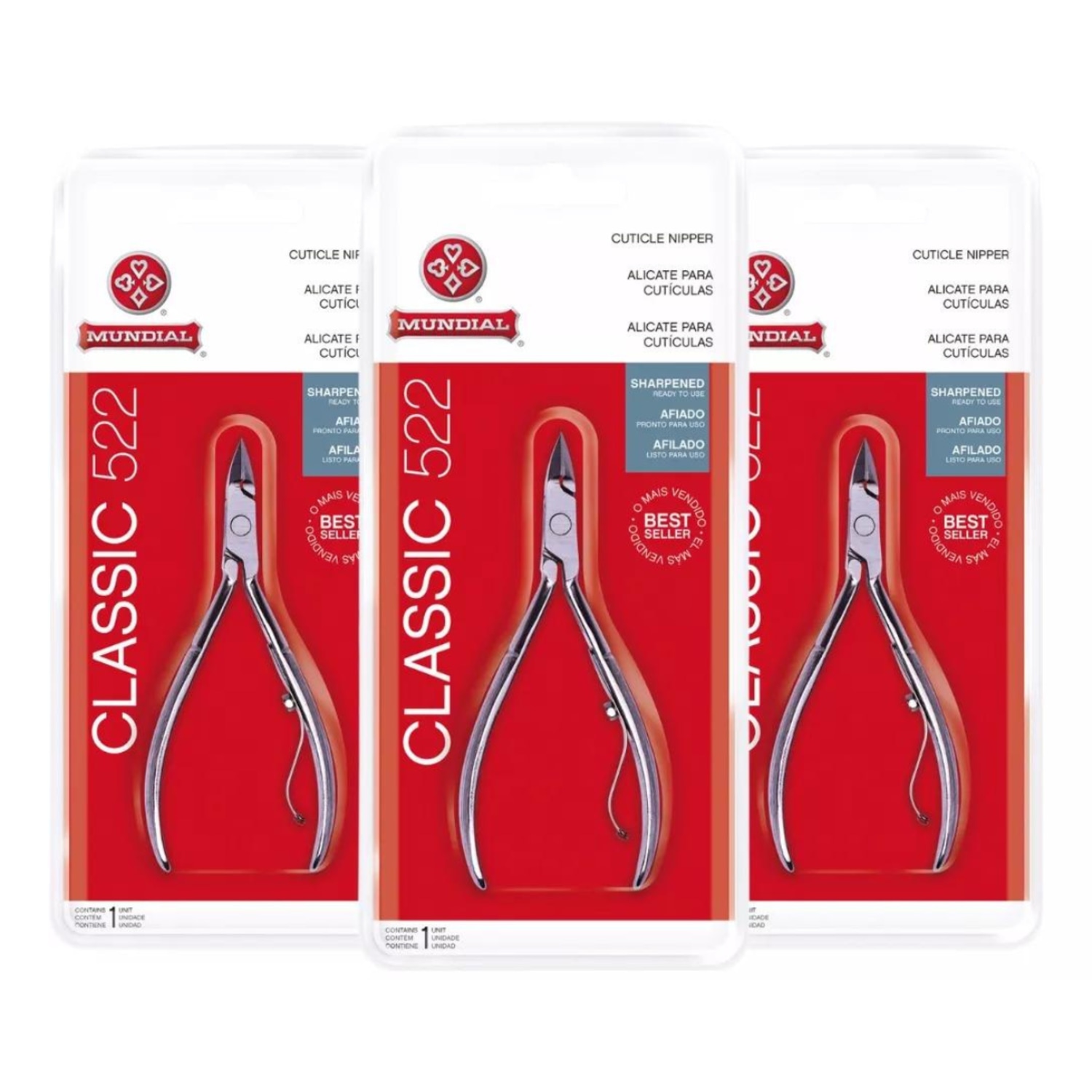 Mundial - Classic 522 C - Kit 3 Alicates De Cuticula