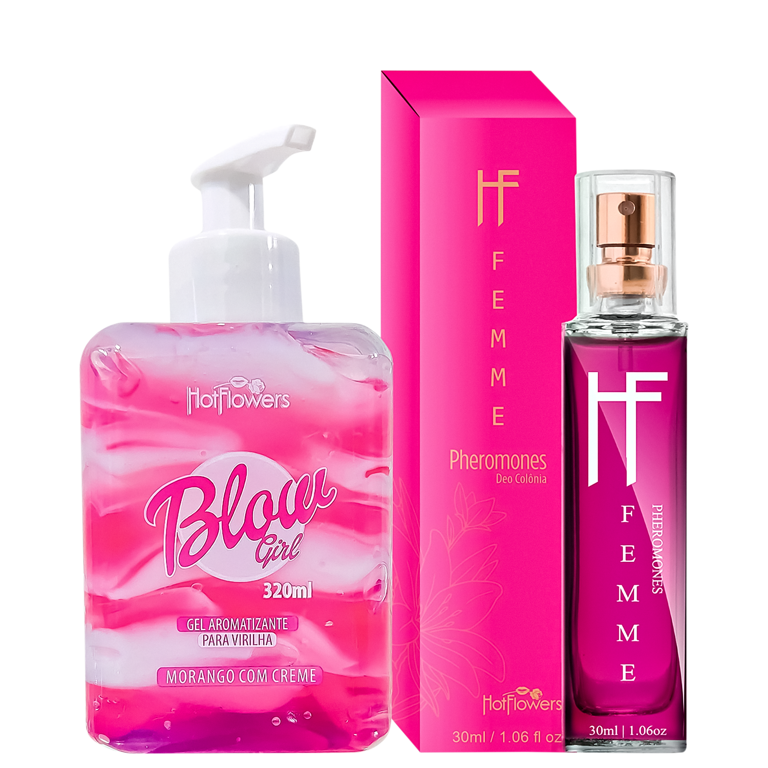 Kit Blow Girl Hidratante Aveludado Beijável para Região Pélvica e Virilha e Perfume com Feromonios (2 Produtos)