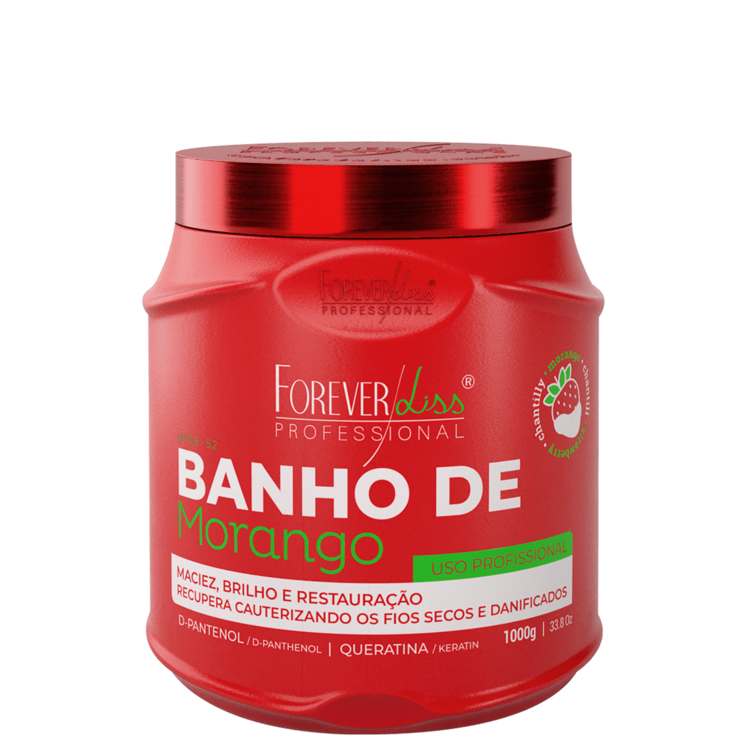 Forever Liss Professional Banho De Morango - Máscara Capilar 1kg