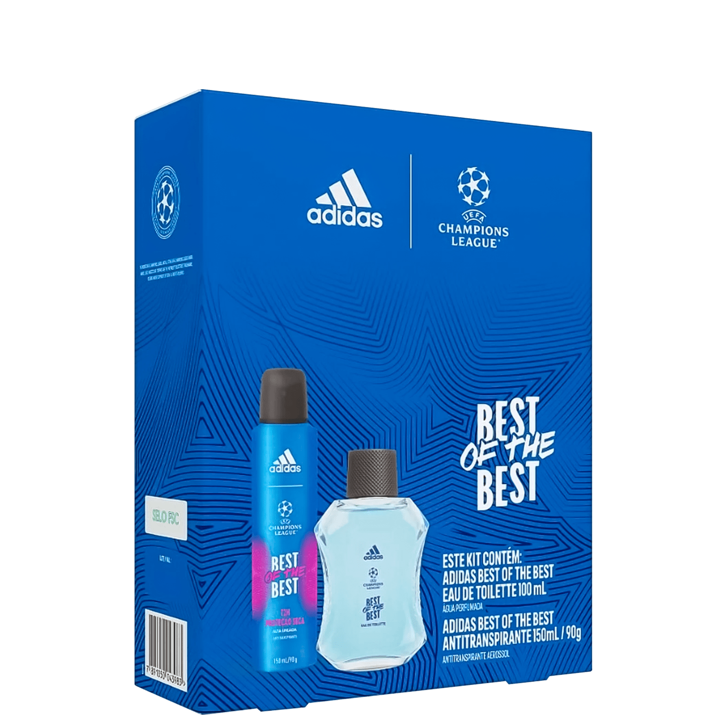 Conjunto UEFA Best Of The Best Adidas Eau de Toilette 100ml + Desodorante 150ml