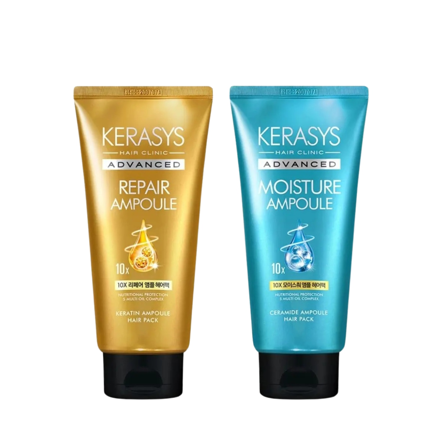 Kit Kerasys Advanced Ampoule Máscaras 10x (Moisture + Repair) 300ml