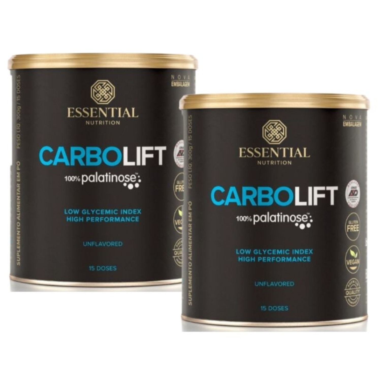 Kit Essential Nutrition Carbolift 100% Palatinose Sem Sabor Duo (2 Unidades)