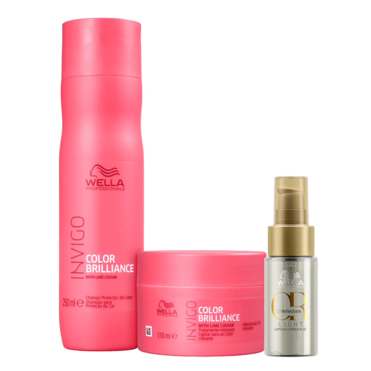 Kit Wella Professionals Invigo Color Brilliance + Oil Reflections Light Cor Vibrante (3 Produtos)
