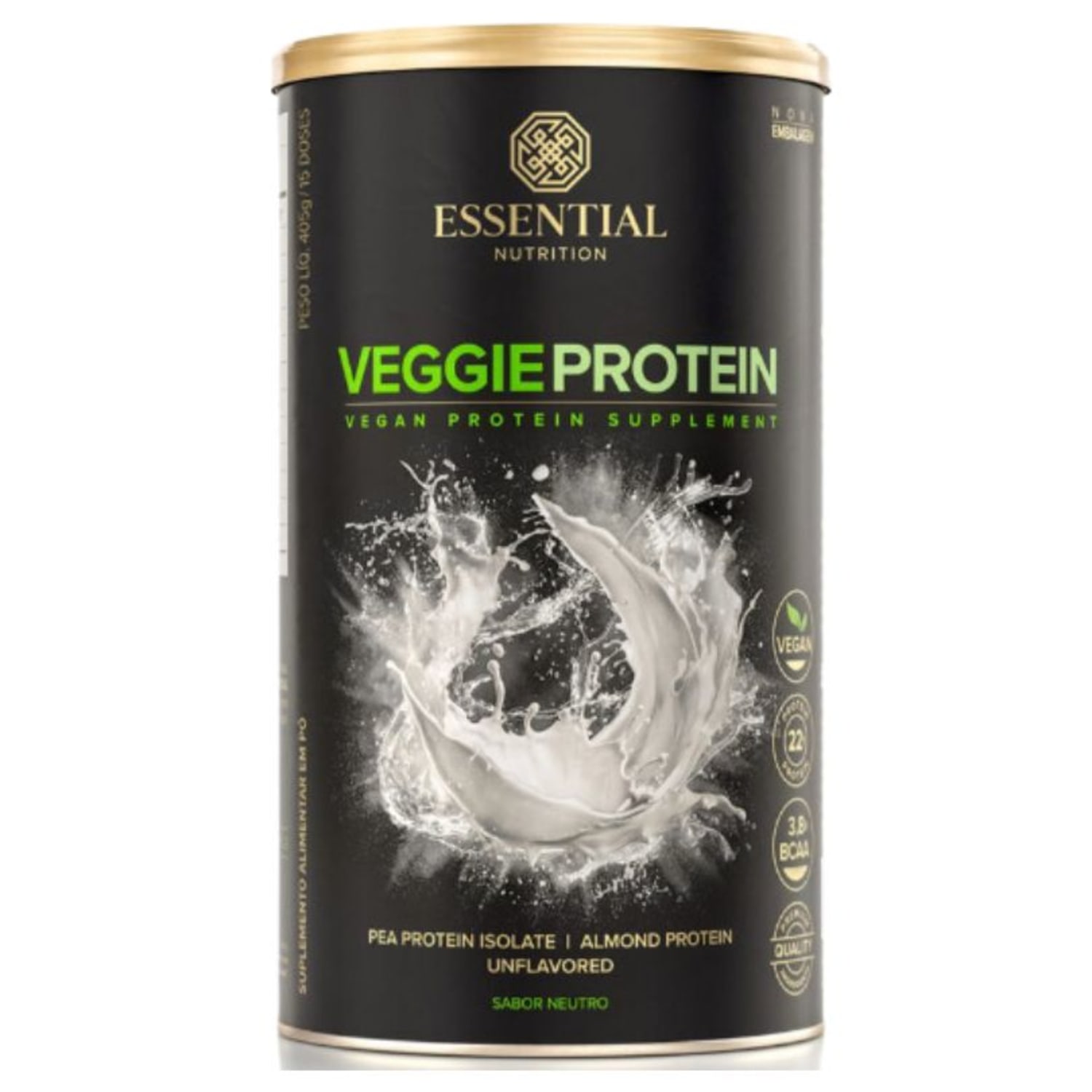 Essential Nutrition Veggie Protein Neutro - Suplemento Alimentar 405g