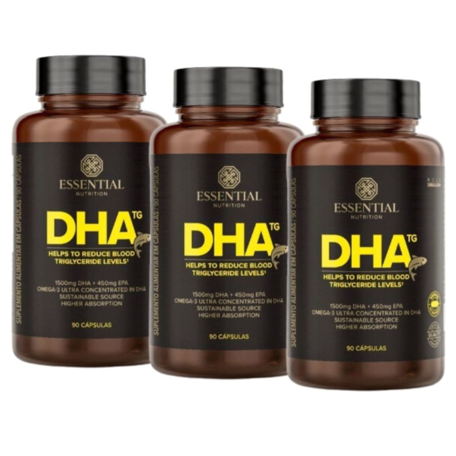 Kit Essential Nutrition DHA TG 1000mg Trio (3 Unidades)