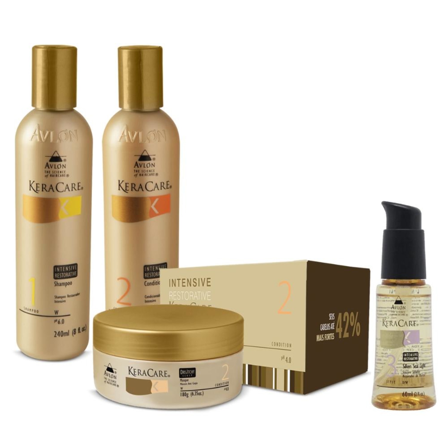 Kit Avlon KeraCare Intensive Restorative Completo (4 Produtos)