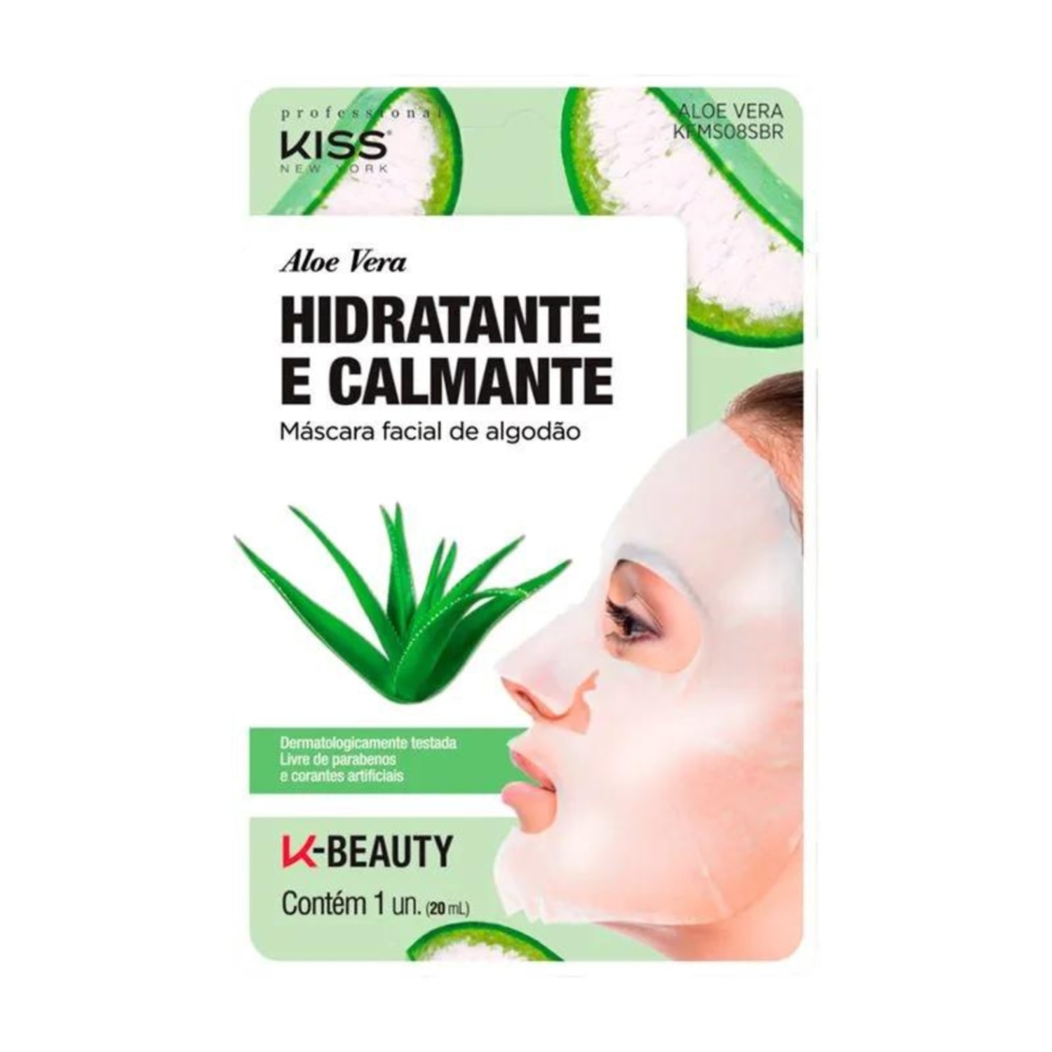 Kit Kiss NY 3 Máscaras Faciais Aloe Vera + Carvão + Pepino