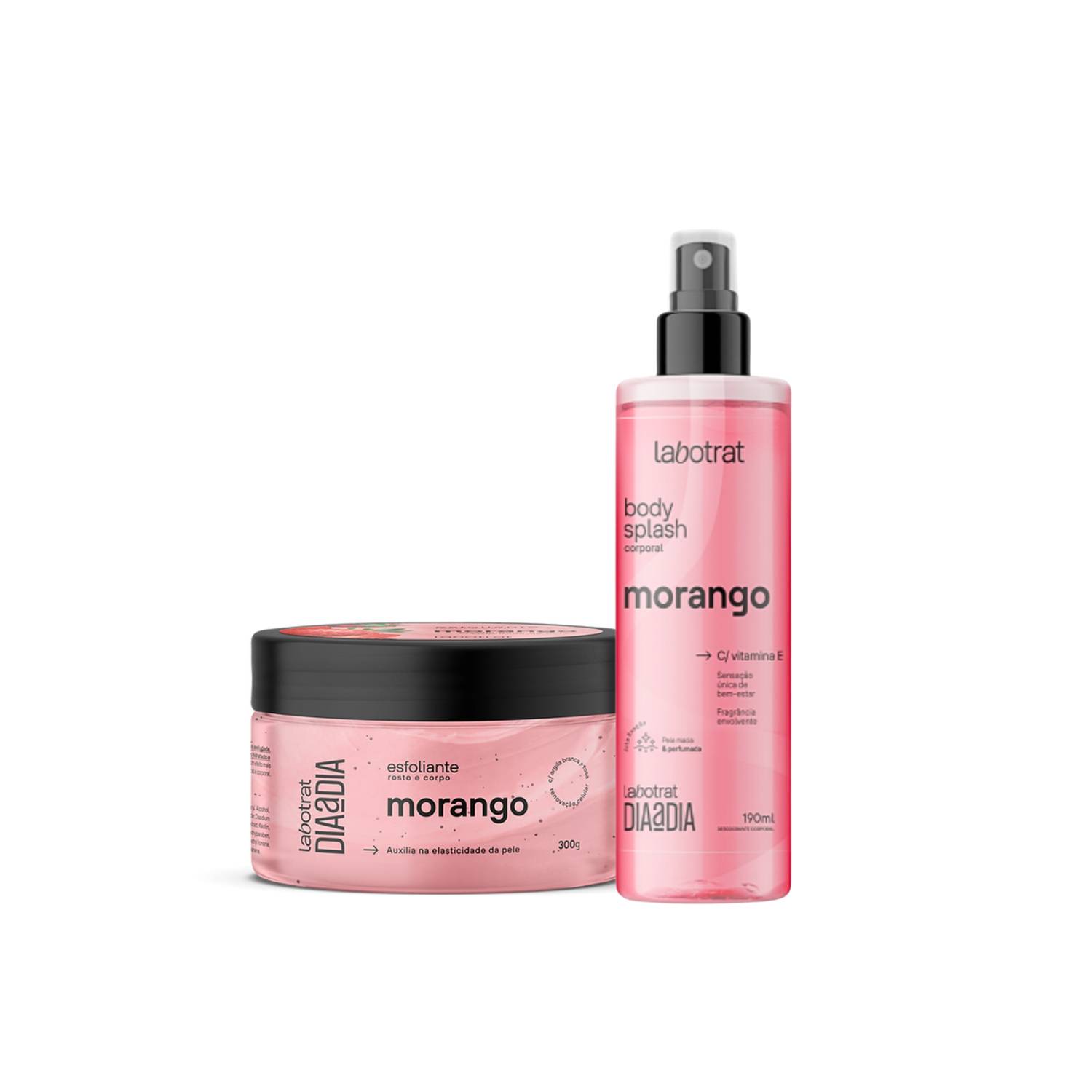 KIT ESFOLIANTE 300G + BODY SPLASH 190ML - LABOTRAT VERSÃO:MORANGO