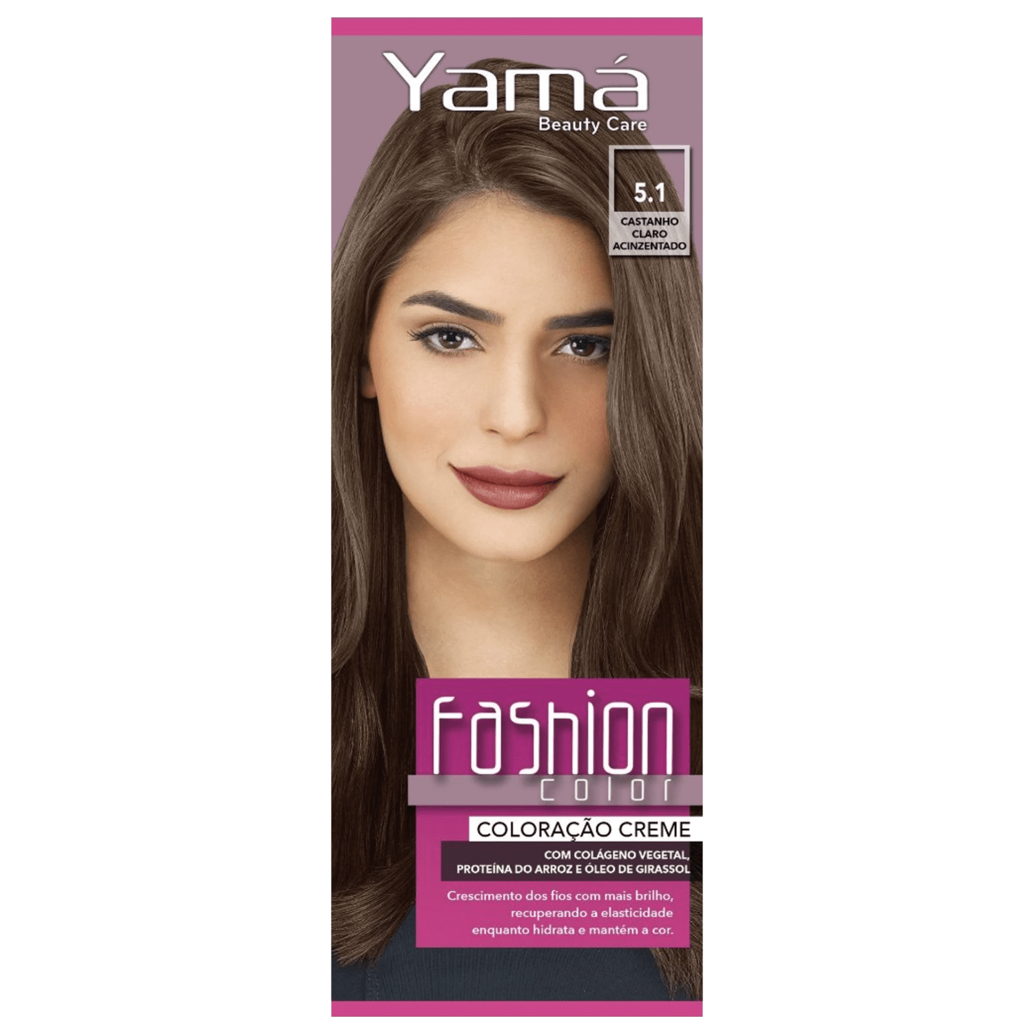 Yamá Beauty Care Fashion Color 5.1 Castanho Claro Acizentado - Coloração 60g