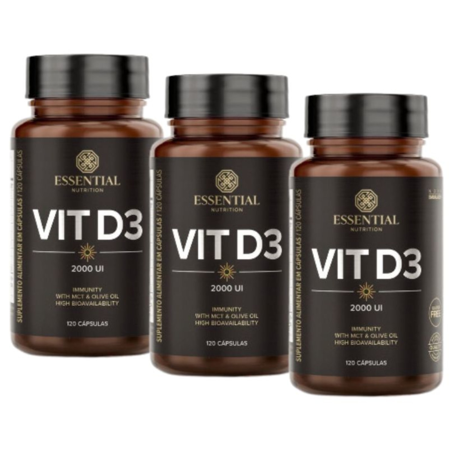 Kit Essential Nutrition VIT D3 2000 UI Trio (3 Unidades)