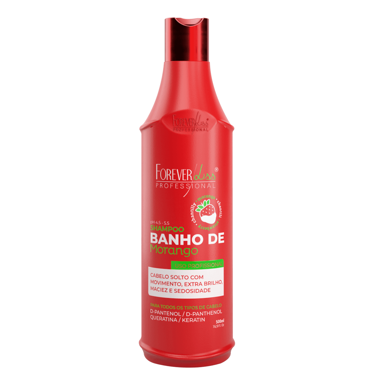 Forever Liss Professional Banho De Verniz Morango - Shampoo 500ml
