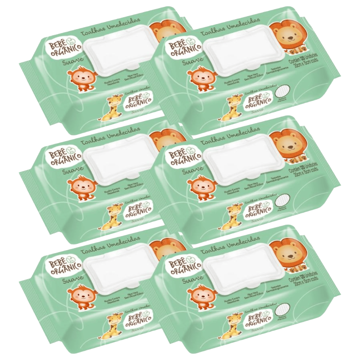 Kit Bebê Orgânico Lenços Umedecidos (6 Unidades)
