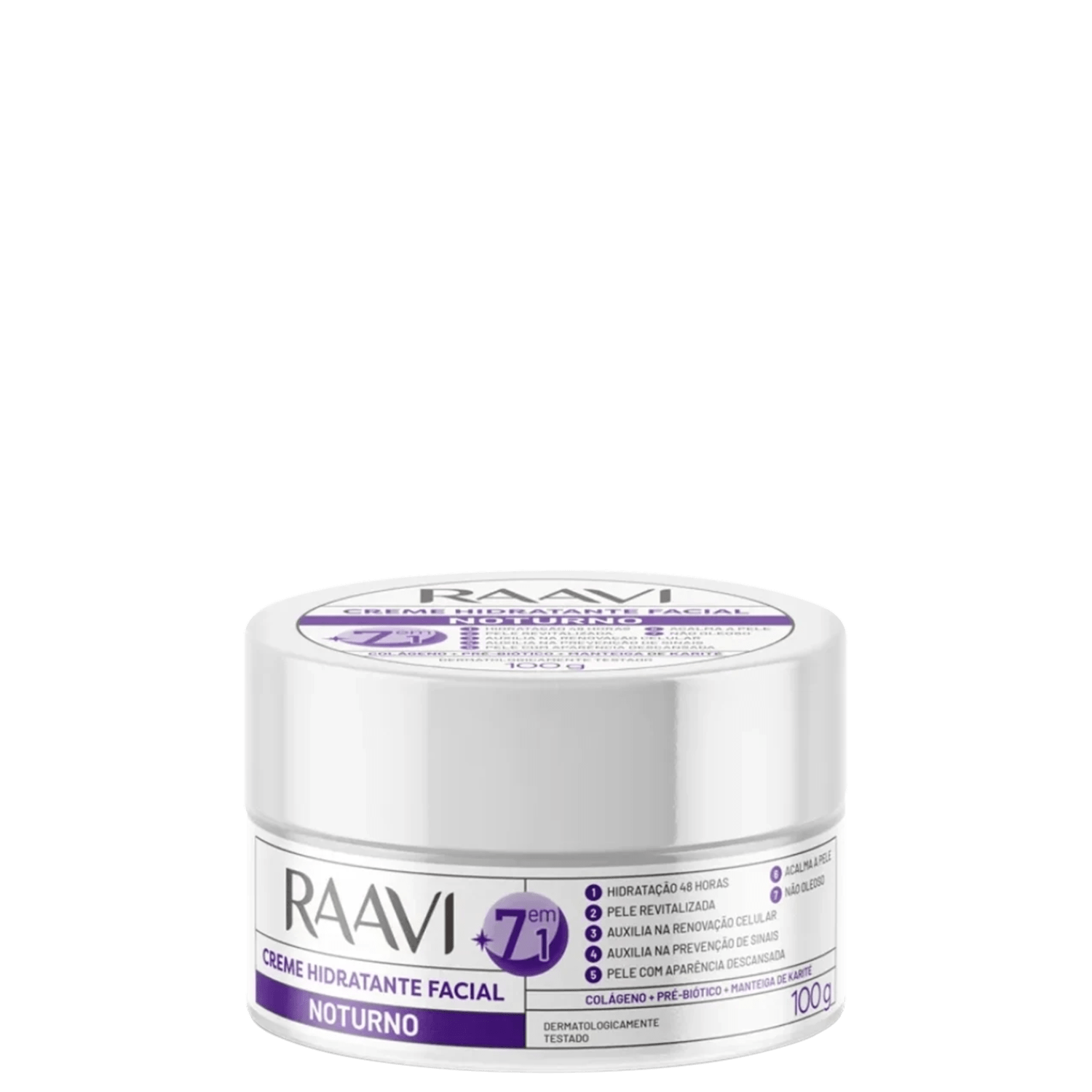Creme Facial Hidratante Noturno Raavi - 100g