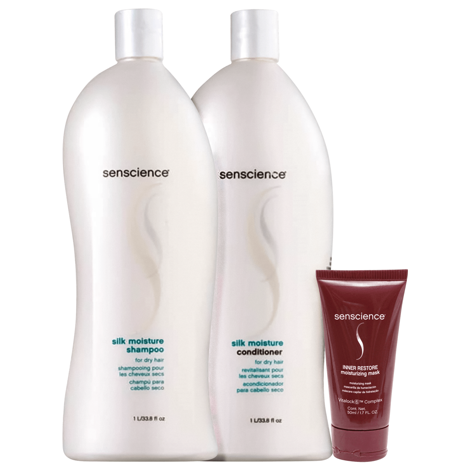 Kit Senscience Silk Moisture Salon + Inner Restore Moisturizing Mask Mini (3 Produtos)