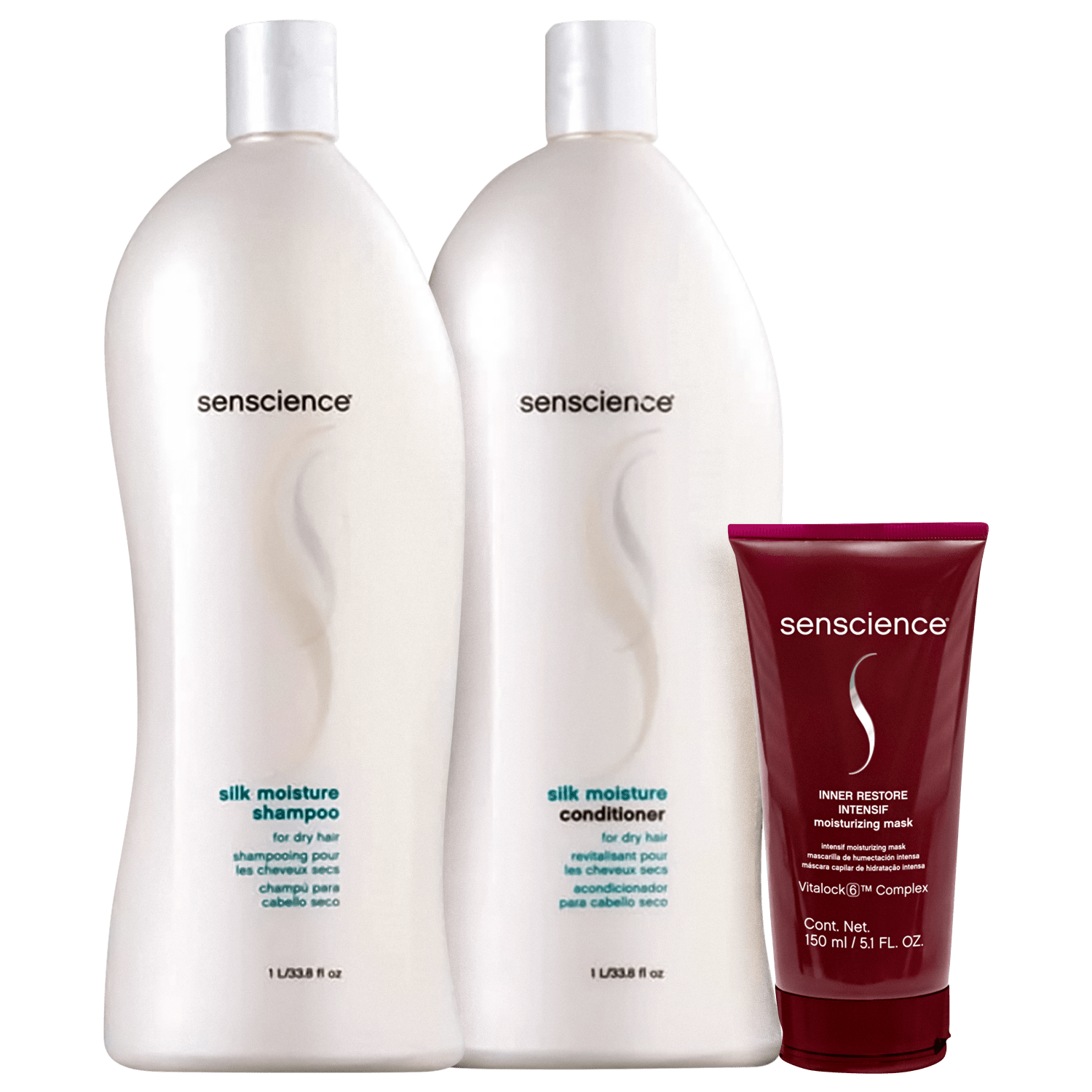 Kit Senscience Silk Moisture Salon + Inner Restore Intensif Moisturizing Mask (3 Produtos)