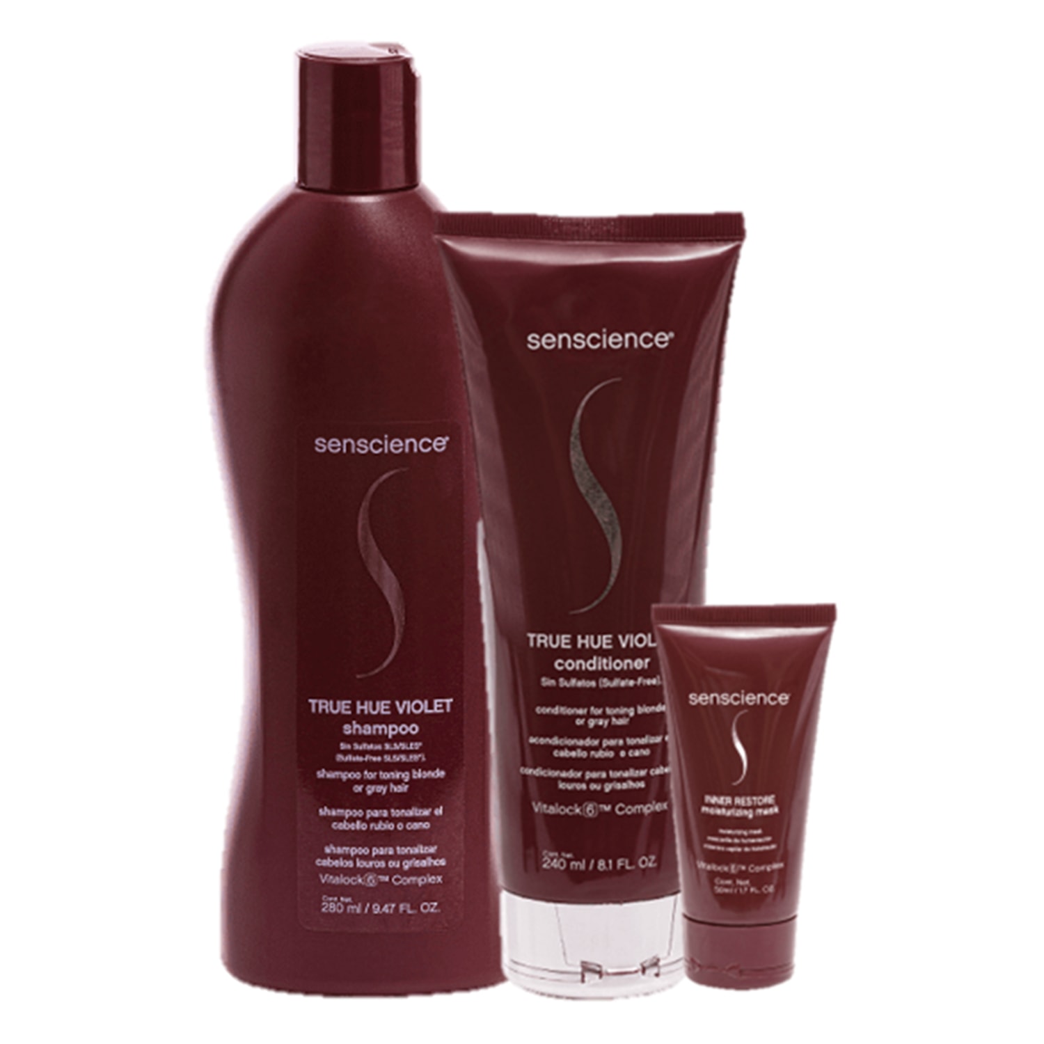 Kit Senscience True Hue Violet + Inner Restore Intensif Moisturizing Mask Trois (3 Produtos)