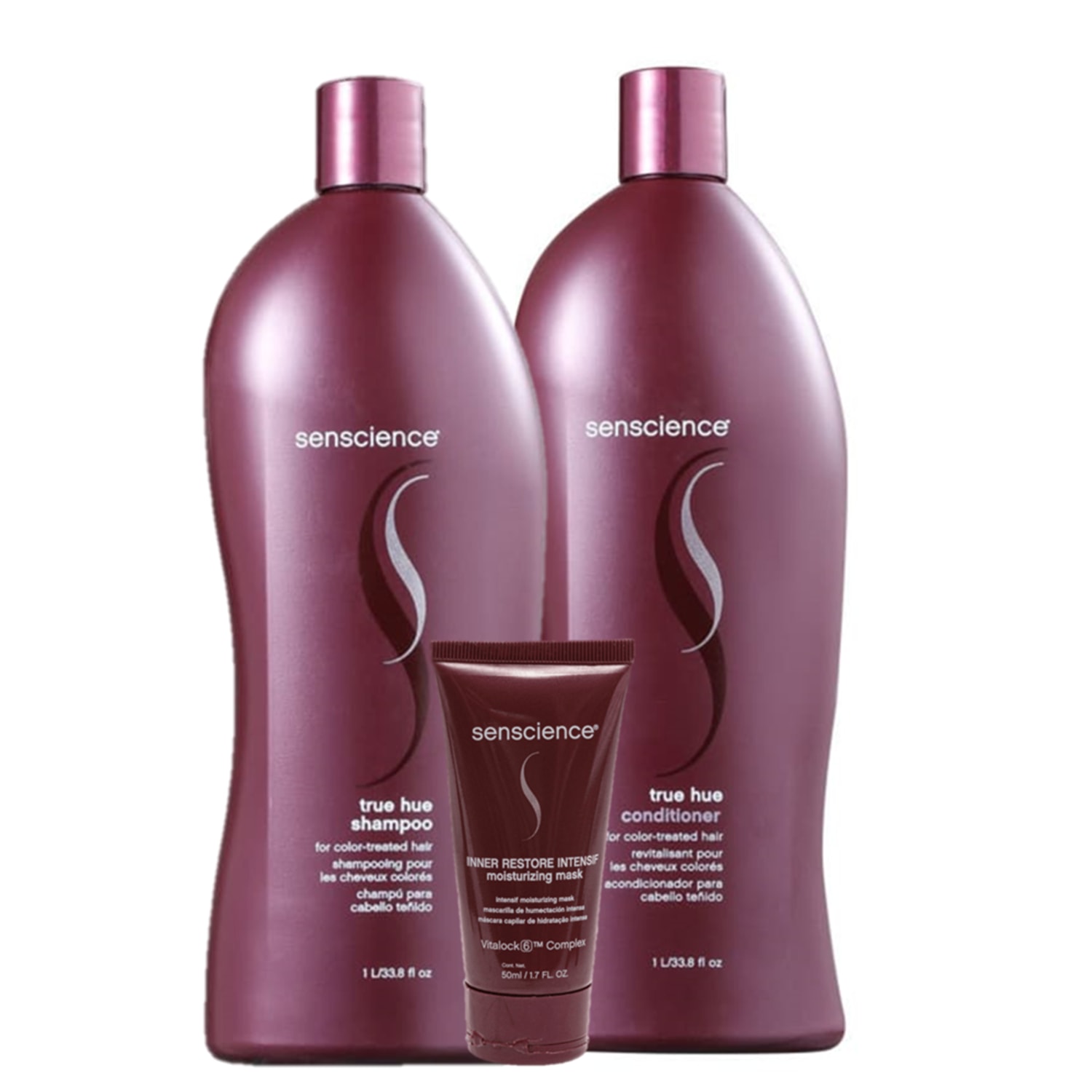 Kit Senscience True Hue Salon + Inner Restore Intensif Moisturizing Mask Mini (3 Produtos)