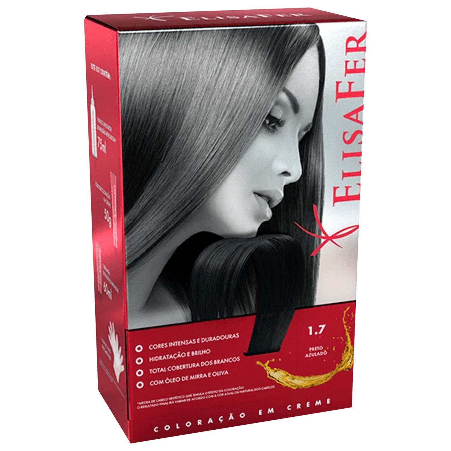Elisafer 1.7 Preto Azulado - Coloração em Creme