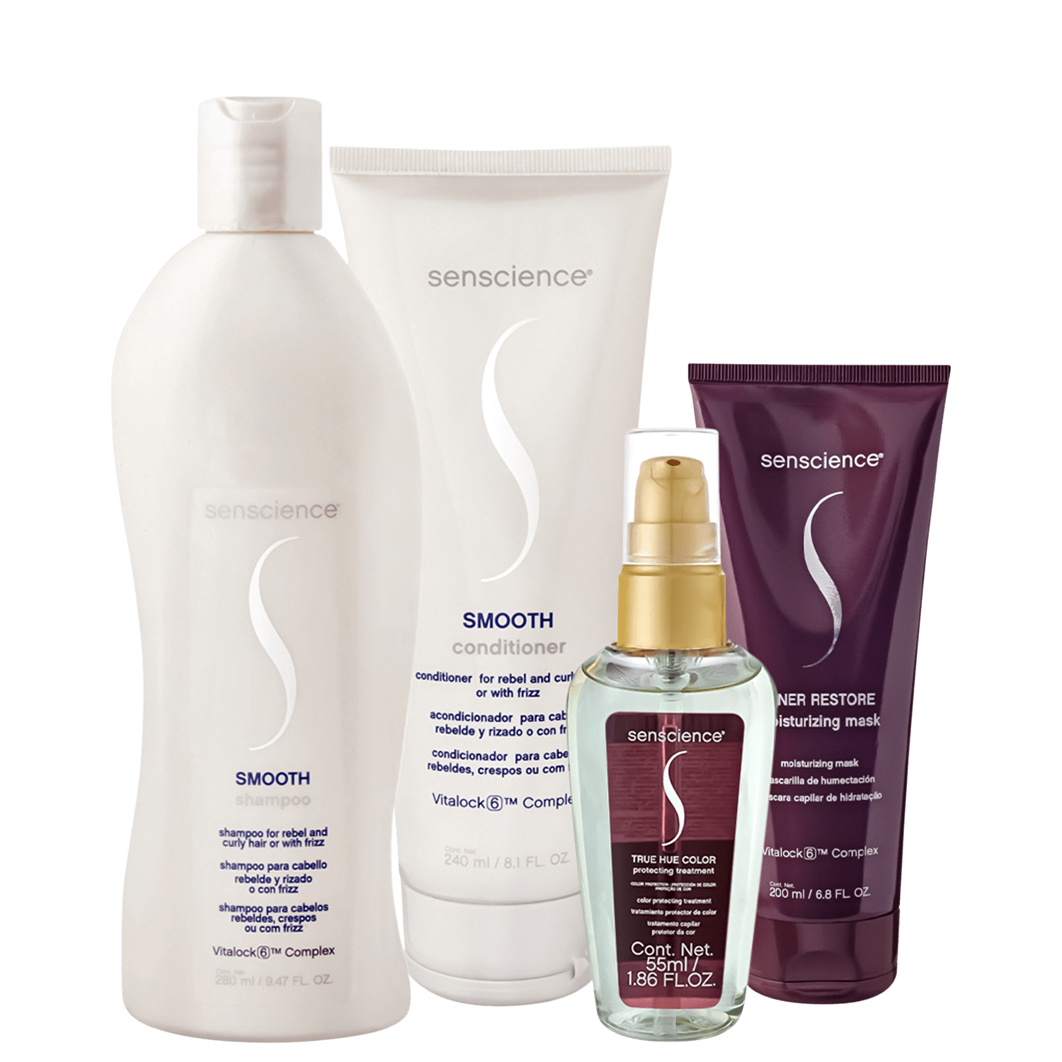Kit Senscience True Hue Smooth Inner Home Care Oil (4 produtos)