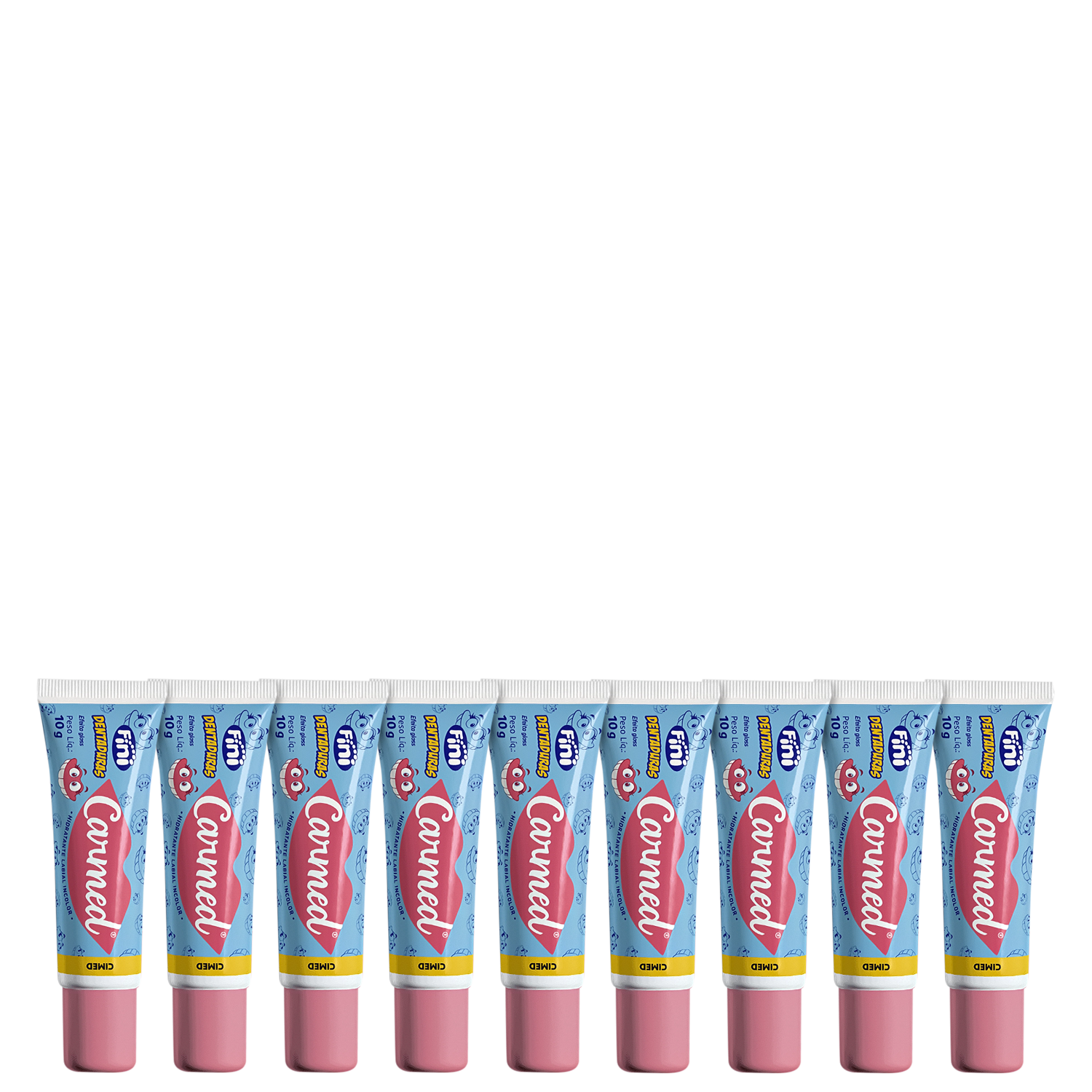 Kit 9 Hidratante Labial Carmed Fini Dentaduras 10g