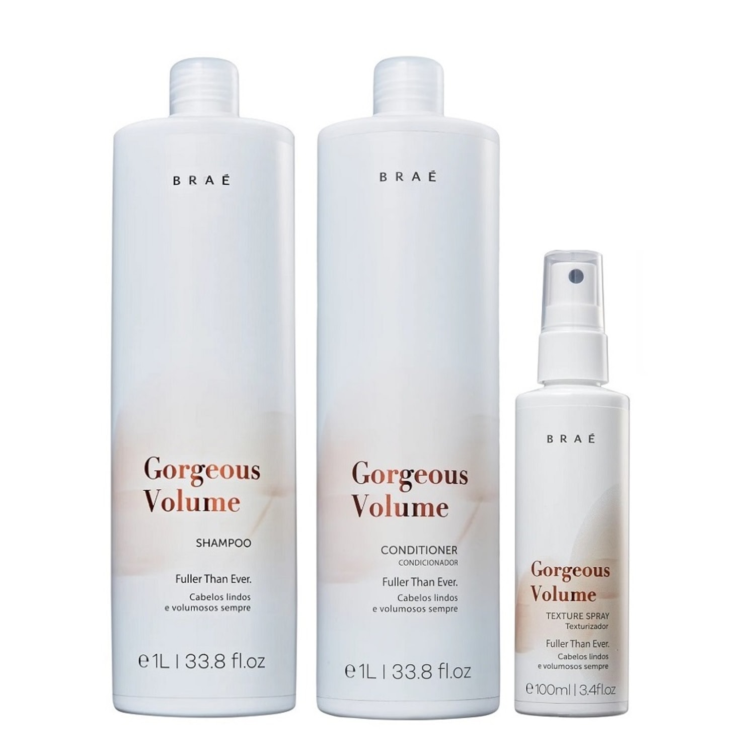 Kit Braé Gorgeous Volume Salon Trio (3 Produtos)