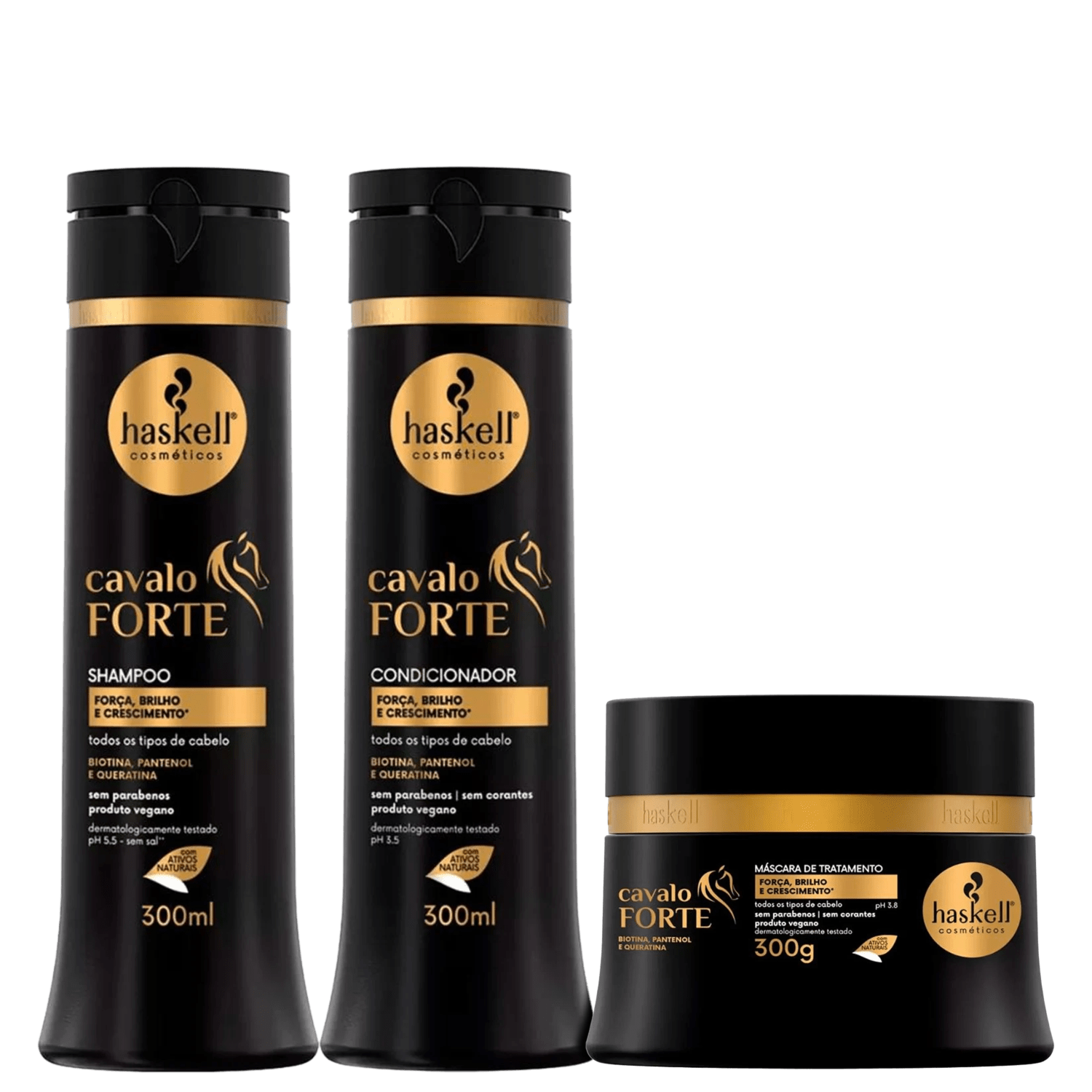 Kit Haskell Cavalo Forte Trio Crescimento (3 Produtos)
