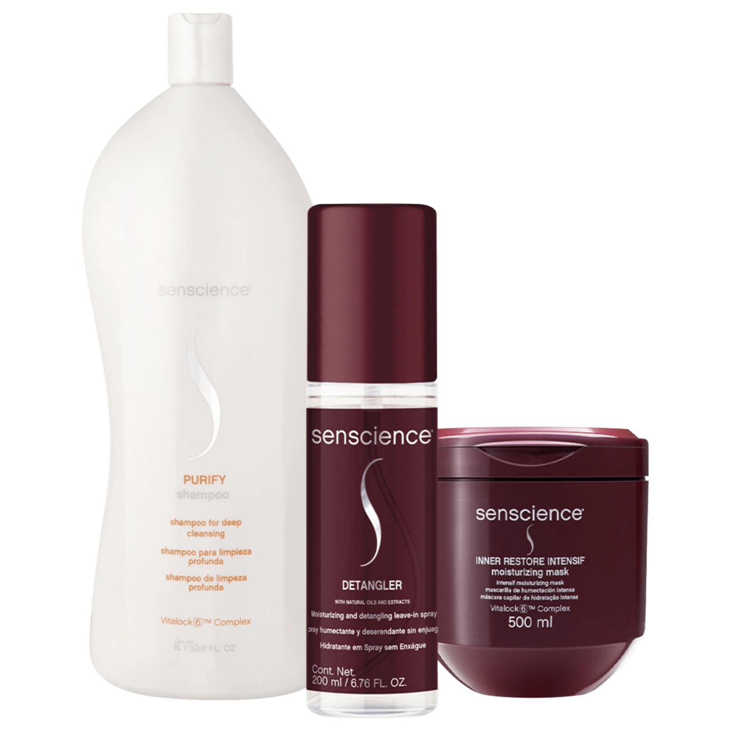Kit Senscience Purify Inner Restore Intensif Detangler Plus (3 Produtos)