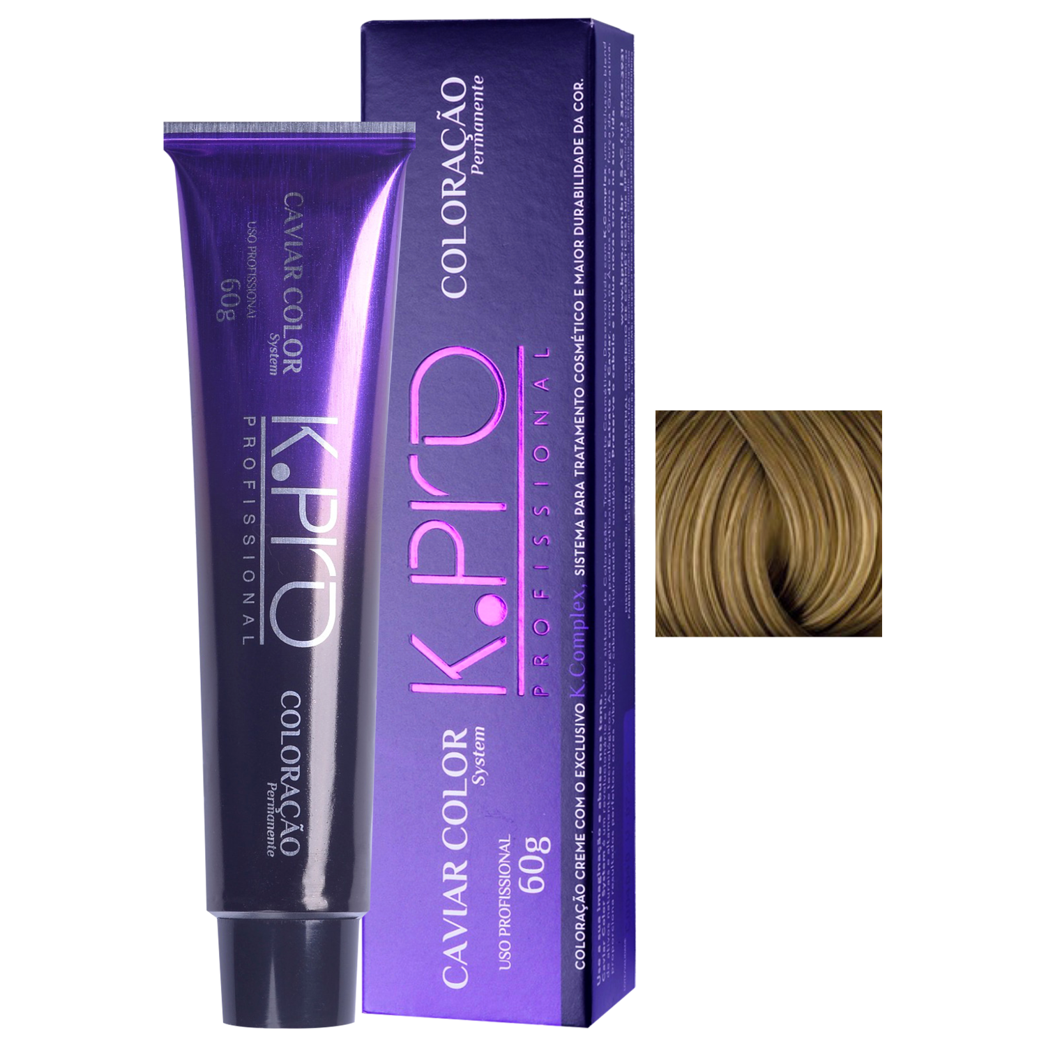 K.Pro Caviar Color 7.3 Loiro Médio Dourado - Coloração 60g