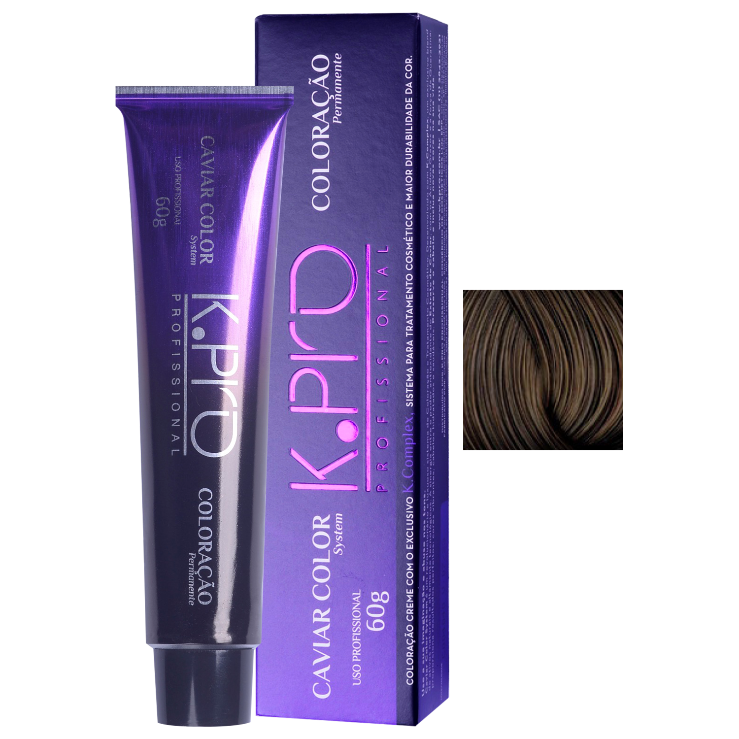 K.Pro Caviar Color 5.7 Castanho Claro Marrom - Coloração 60g