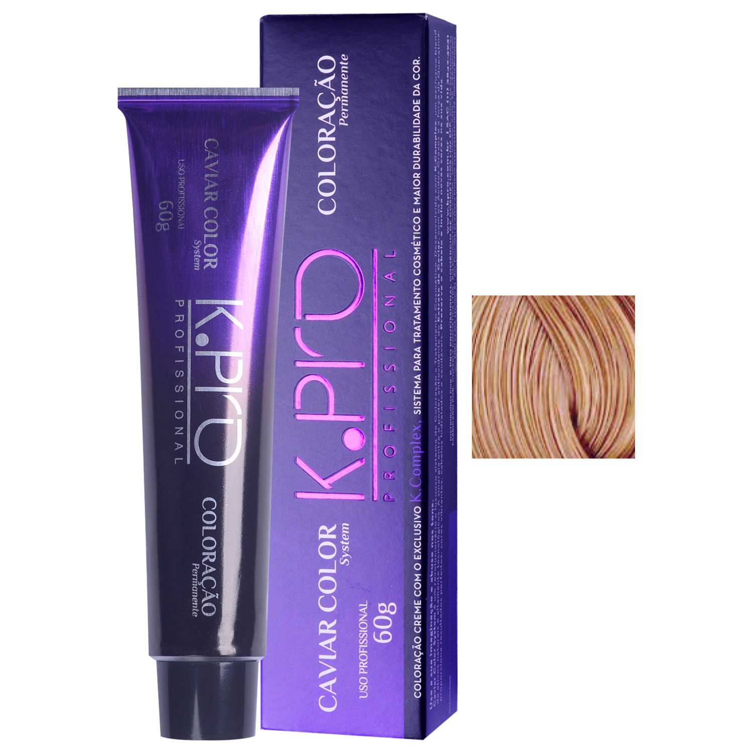 K.Pro Caviar Color 9.43 Louro Médio Claro Cobre Dourado - Coloração 60g