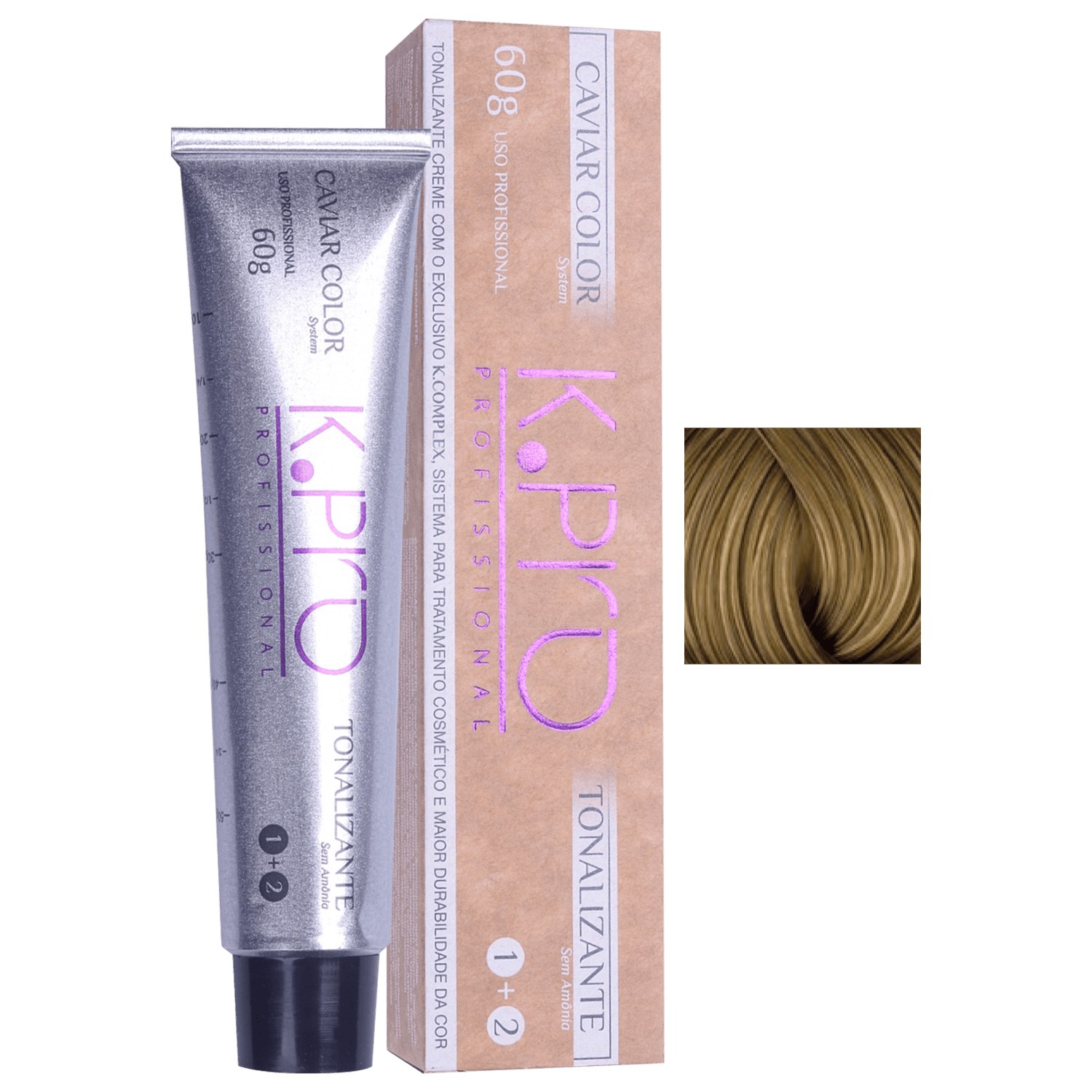 K.Pro Caviar Color 7.3 Louro Médio Dourado - Coloração Tonalizante 60g