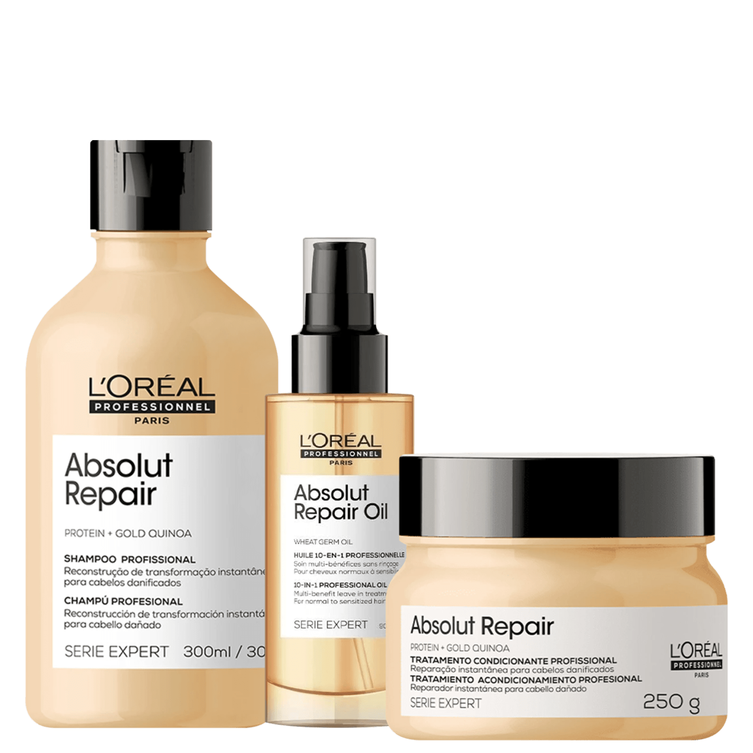 Kit L'Oréal Professionnel Absolut Repair Gold Quinoa Home Care Trio (3 Produtos)