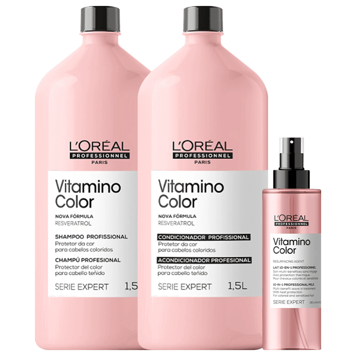 Kit L'Oréal Professionnel Vitamino Color Resveratrol Trio Salão (3 Produtos)
