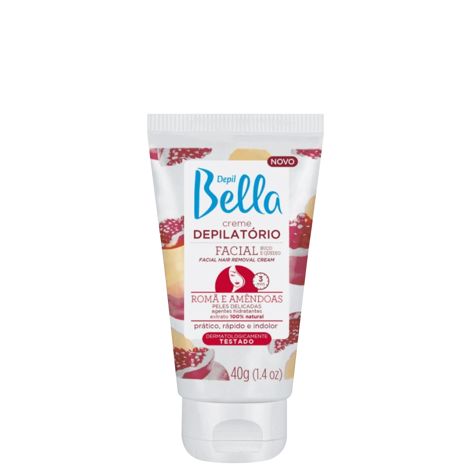 Depil Bella Romã e Amêndoas - Creme Depilatório Facial 40g