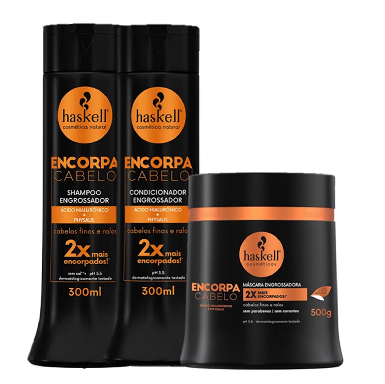 Kit Haskell Encorpa Cabelo Trio Engrossador (3 Produtos)