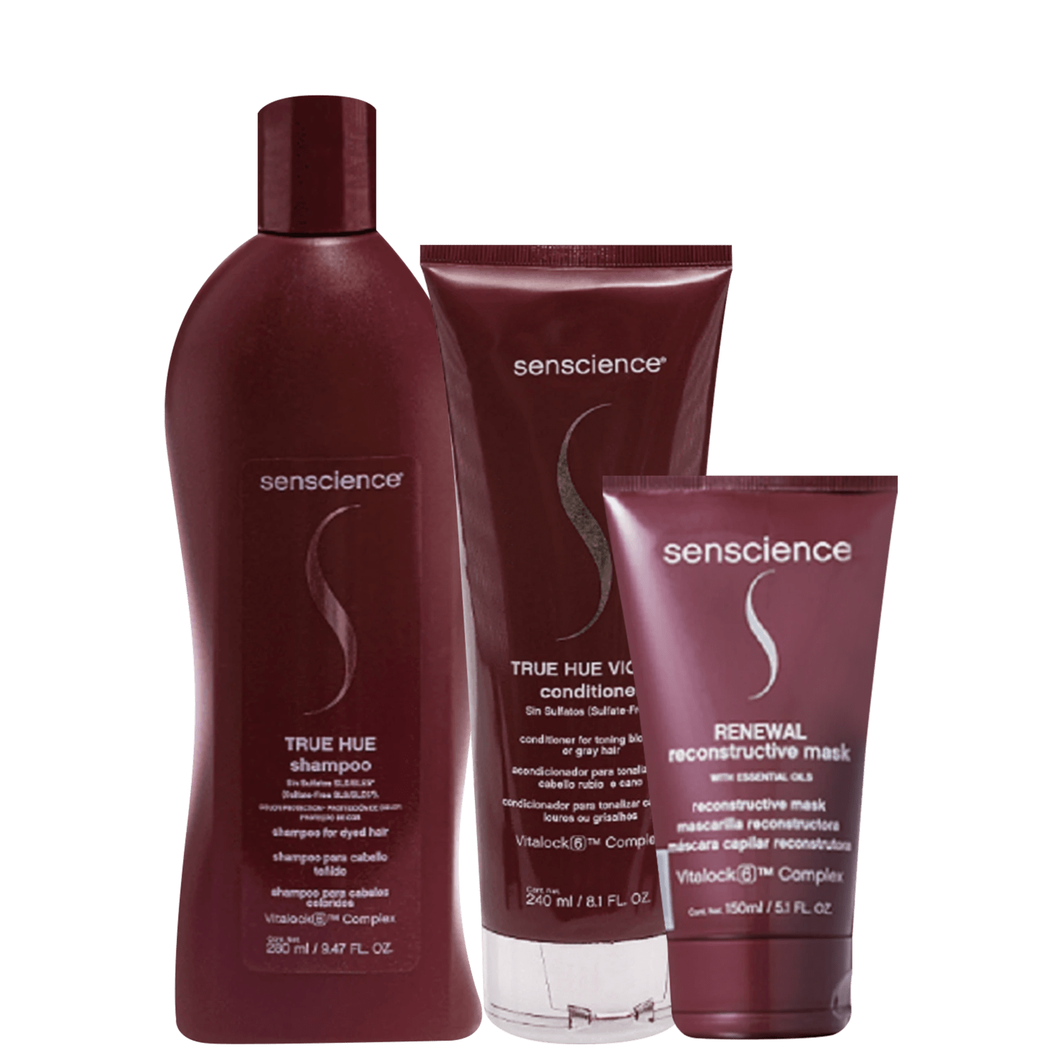 Kit Senscience True Hue Violet + Renewal Mask (3 Produtos)