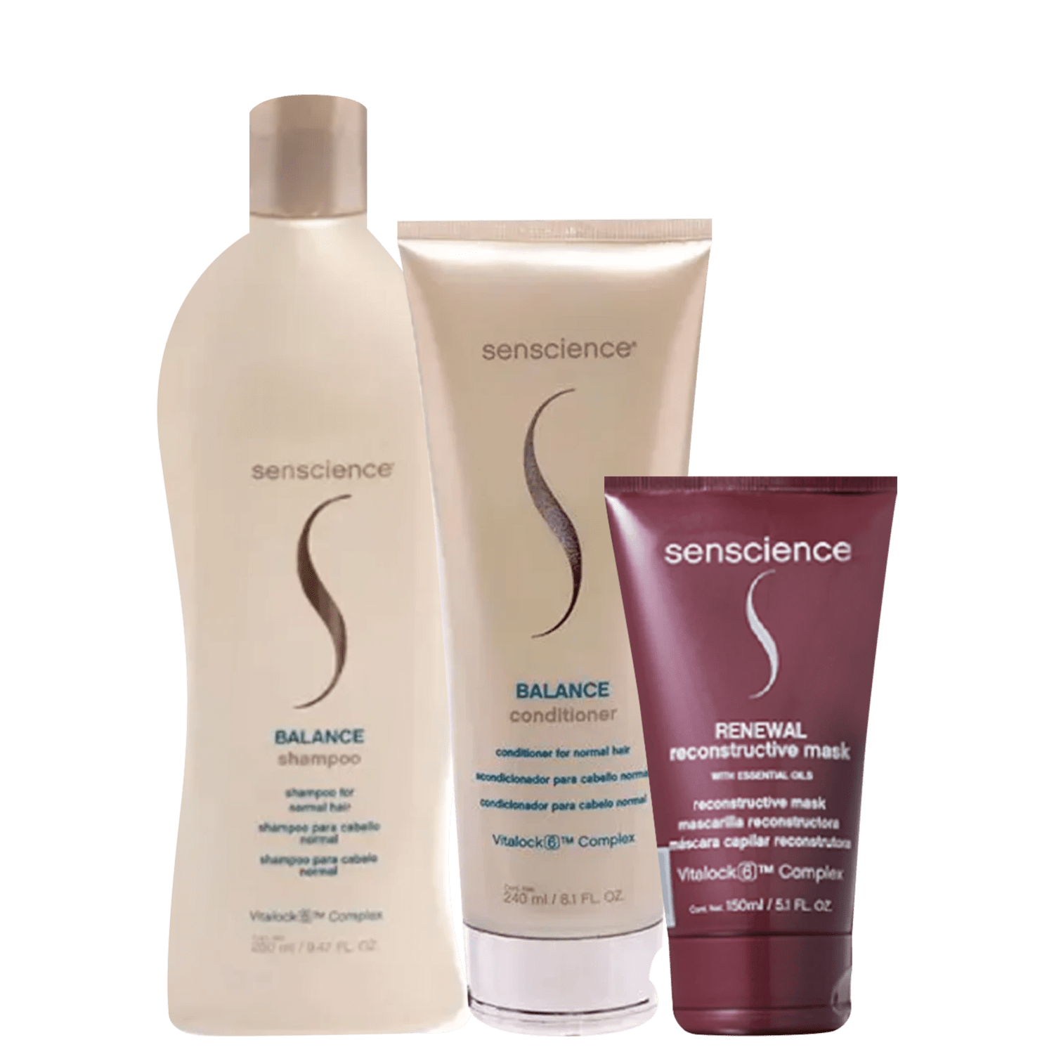 Kit Senscience Balance + Renewal Mask (3 Produtos)