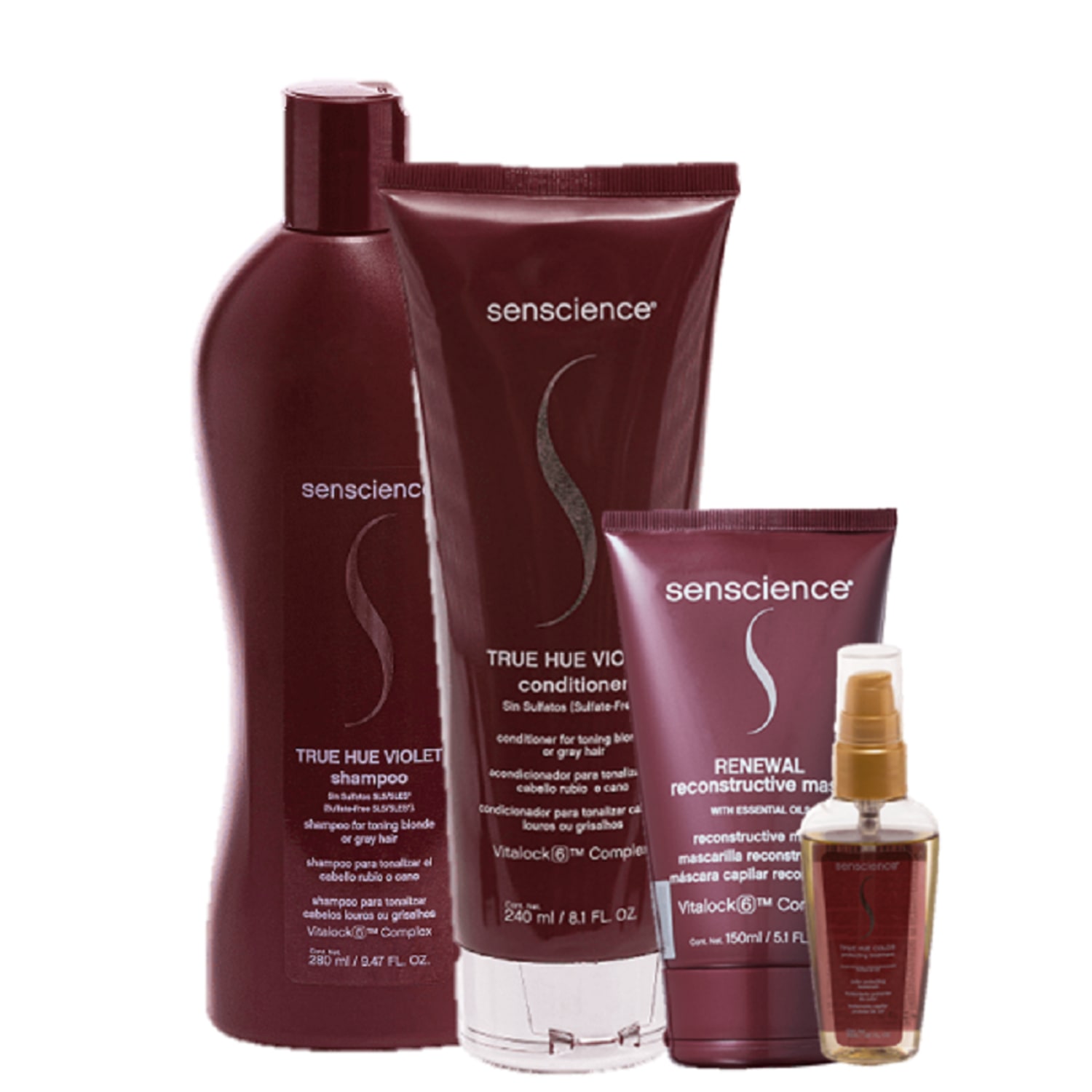 Kit Senscience True Hue Violet + Renewal Mask + True Hue Color (4 Produtos)