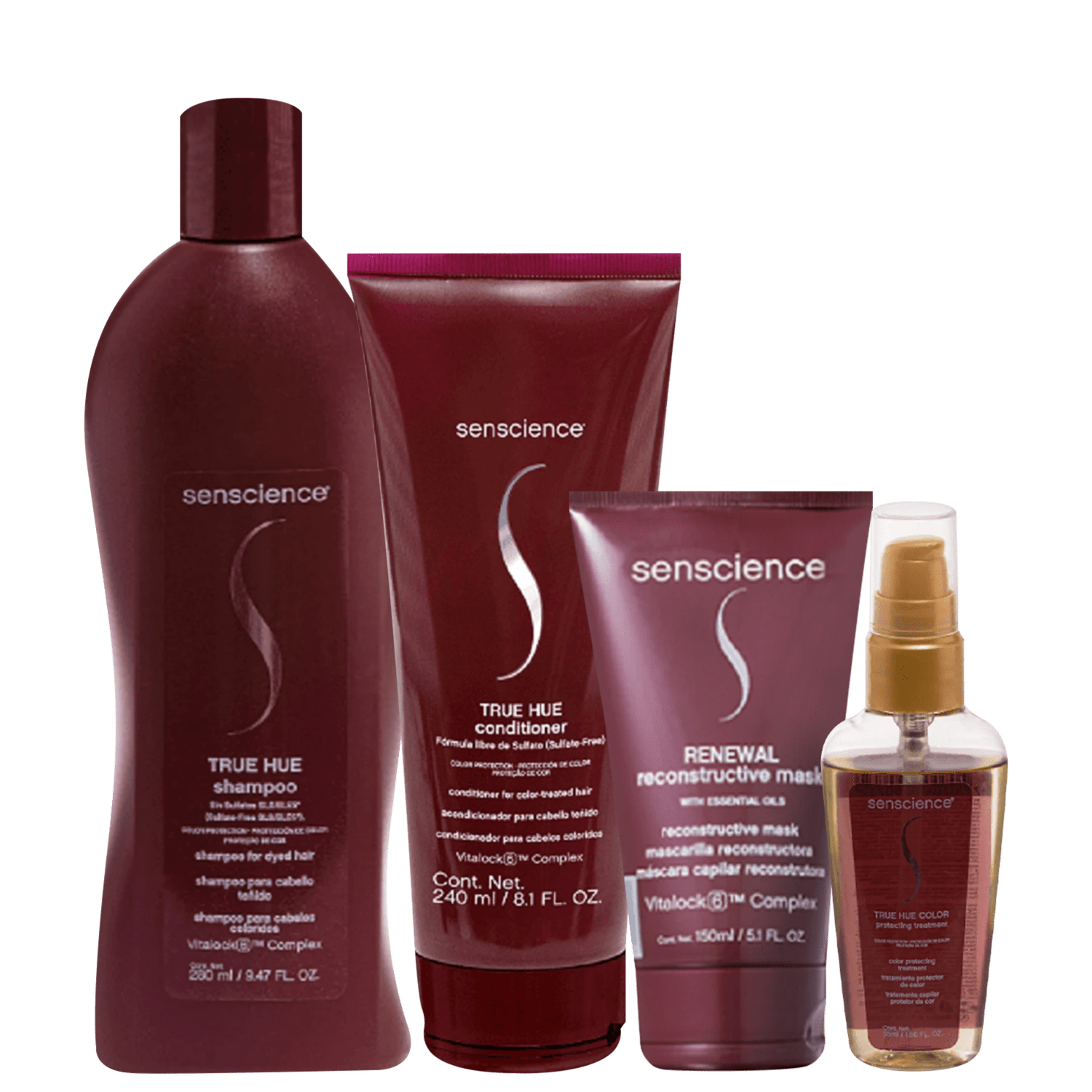 Kit Senscience True Hue + Renewal Mask + True Hue Color (4 Produtos)