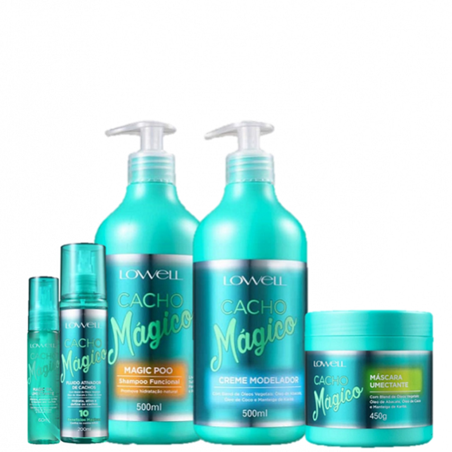 Kit Lowell Cacho Mágico Fios Sedosos (5 Produtos)