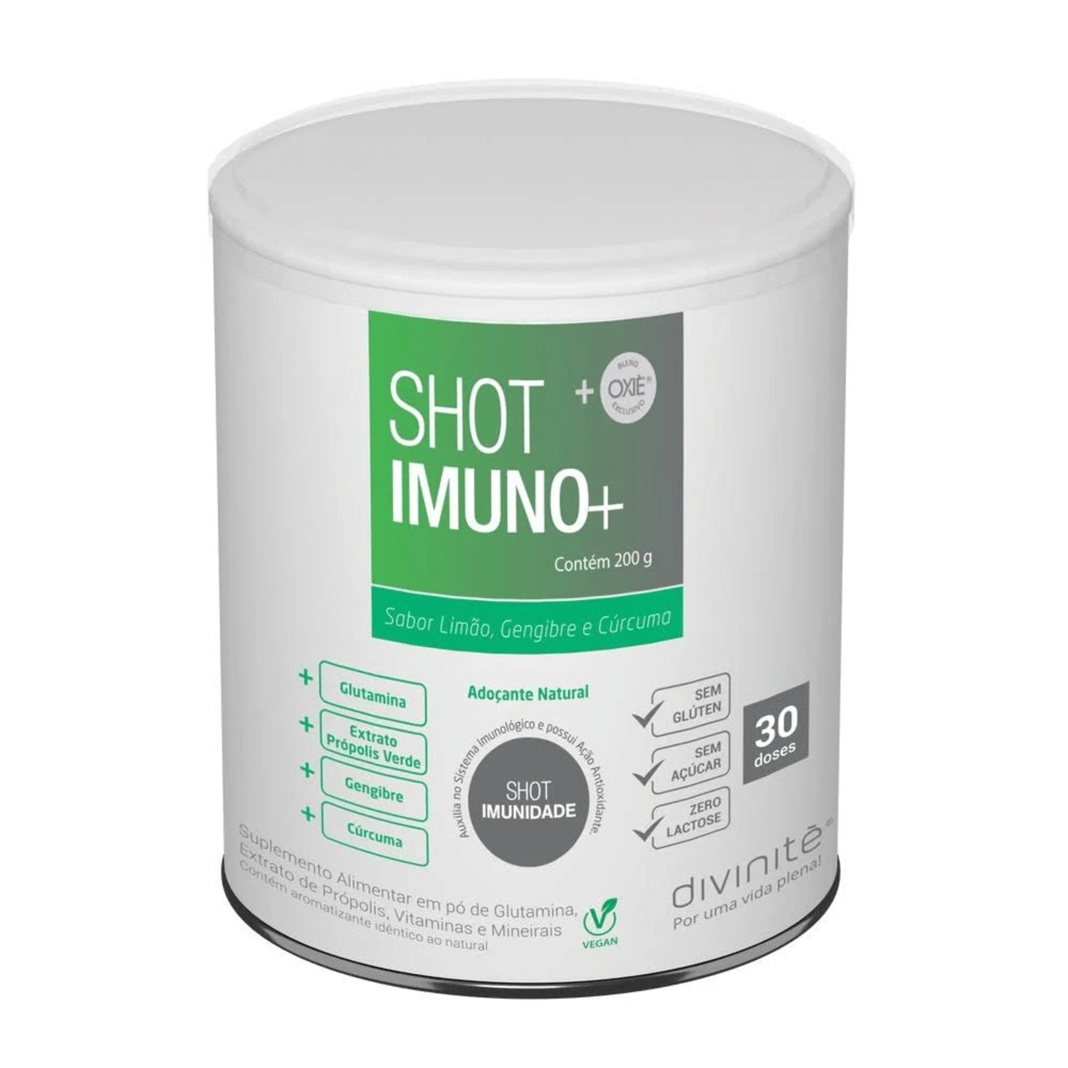Divinitè Shot Imuno Sabor Limão, Gengibre e Cúrcuma - Suplemento Alimentar em Pó 200g
