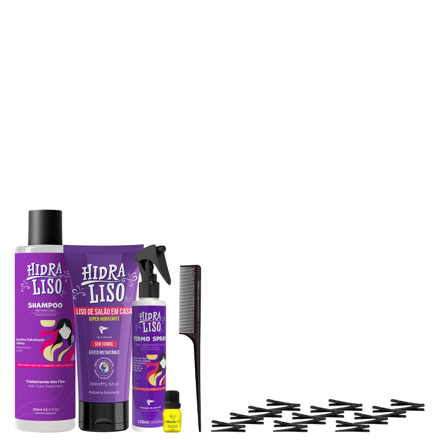 Kit Hidra Liso Progressiva De Chuveiro Shampoo + Spray